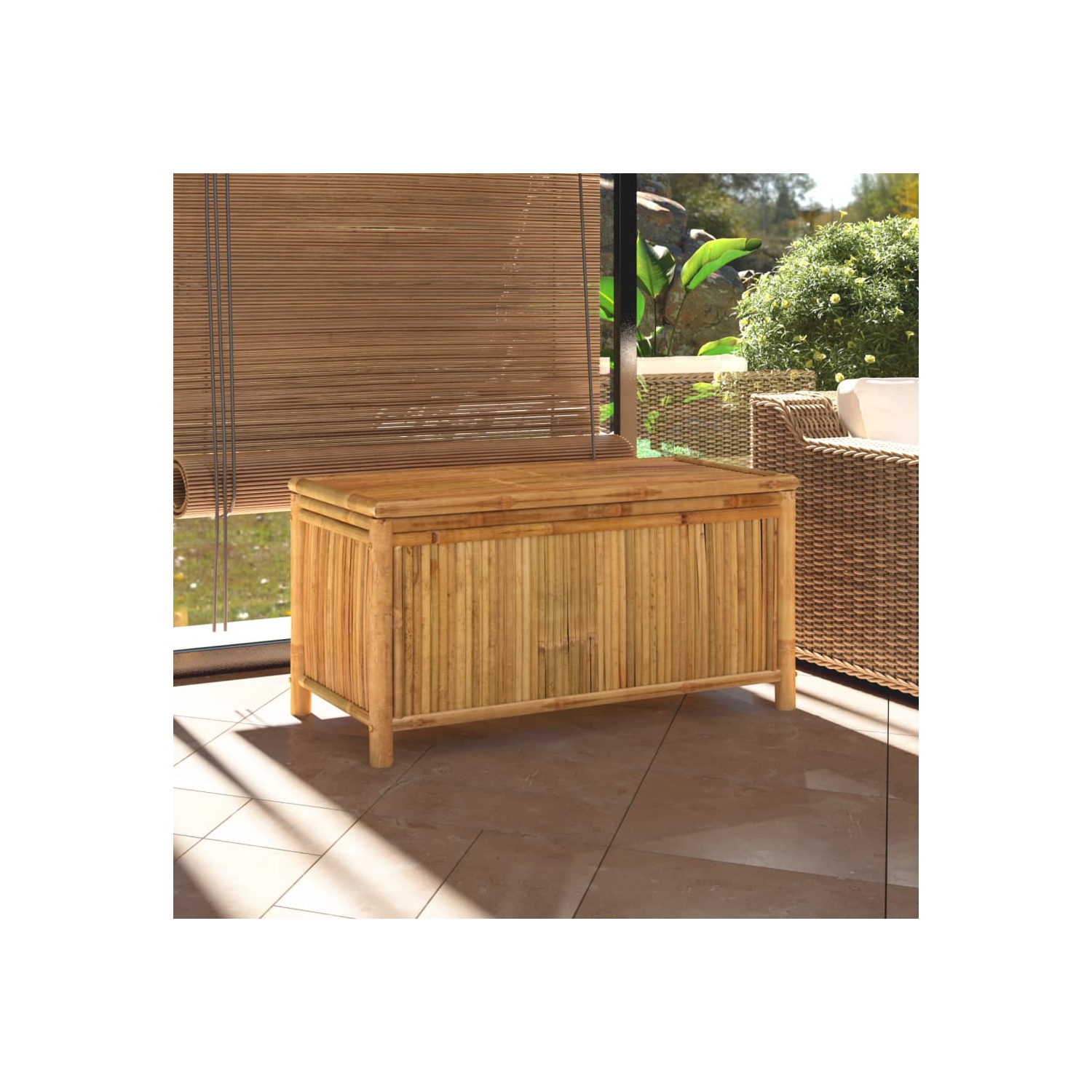 vidaXL Garden Storage Box 110x52x55cm Bamboo
