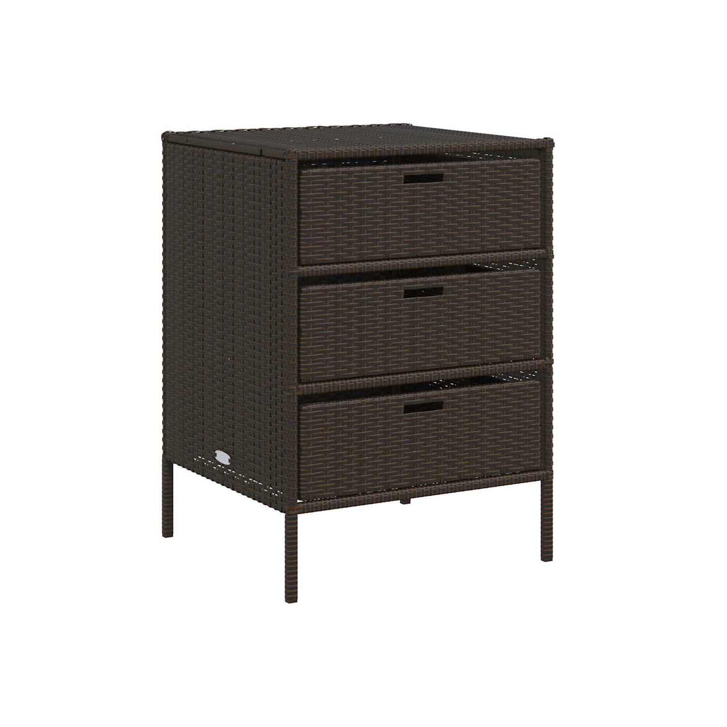 vidaXL Garden Storage Cabinet Brown 55x59x80 cm Poly Rattan