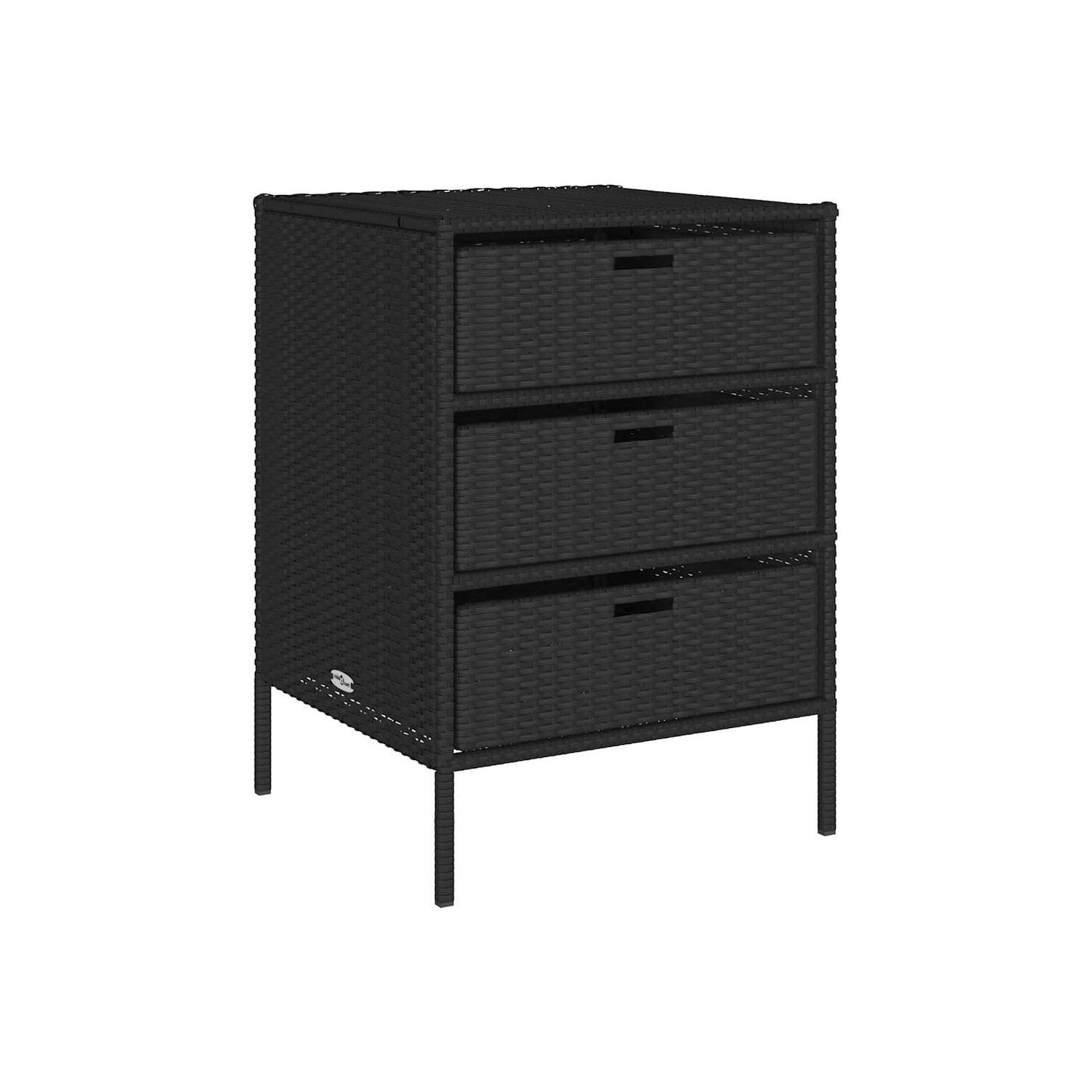 vidaXL Garden Storage Cabinet Black 55x59x80 cm Poly Rattan