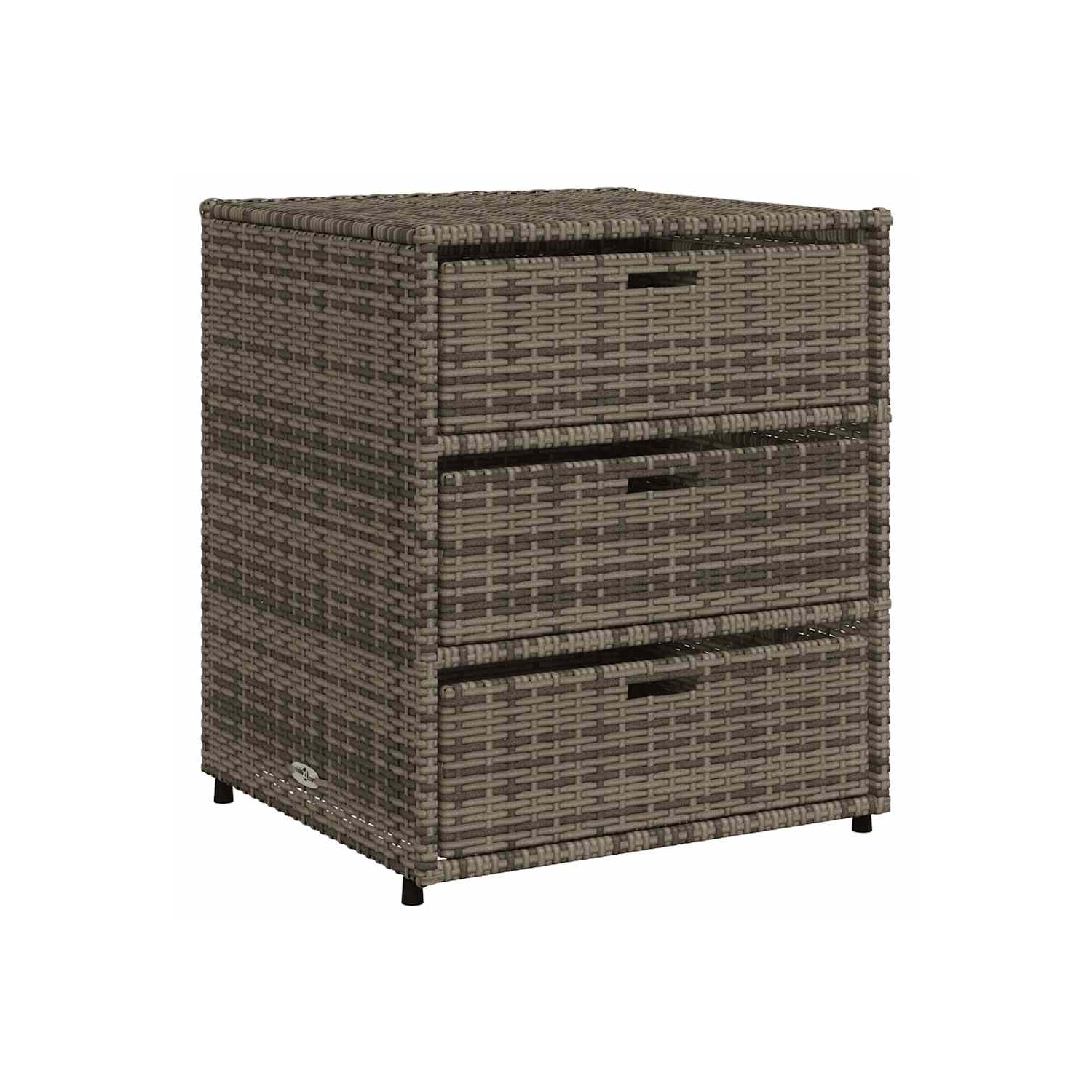 vidaXL Garden Storage Cabinet Grey 55x59x69 cm Poly Rattan