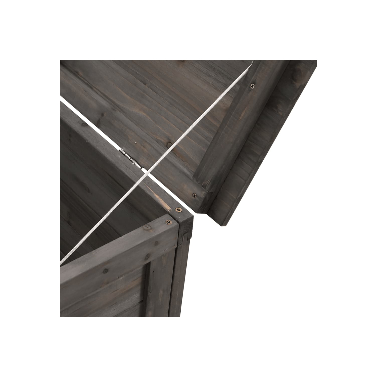 vidaXL Garden Storage Box Anthracite 198.5x50x56.5 cm Solid Wood Fir