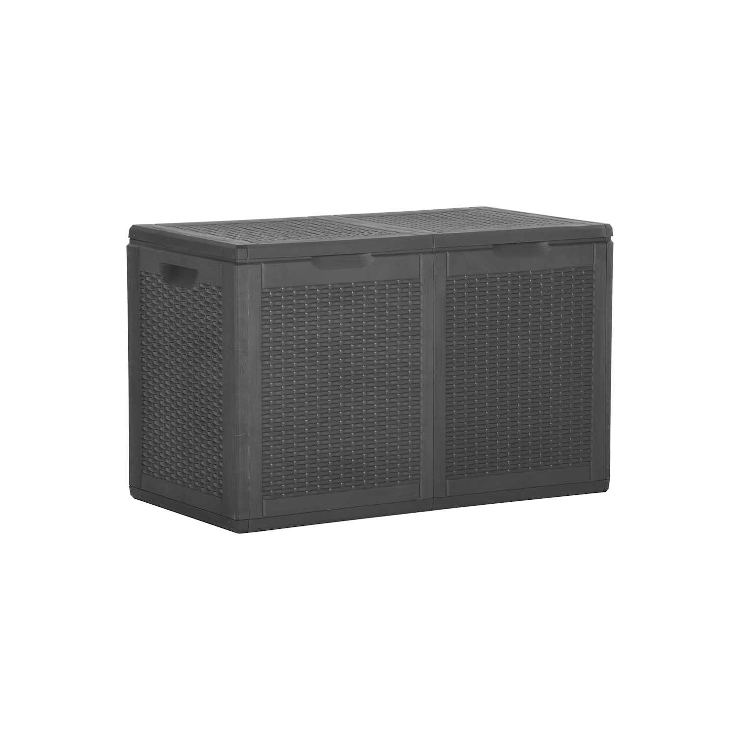 vidaXL Garden Storage Box 180L Black PP Rattan