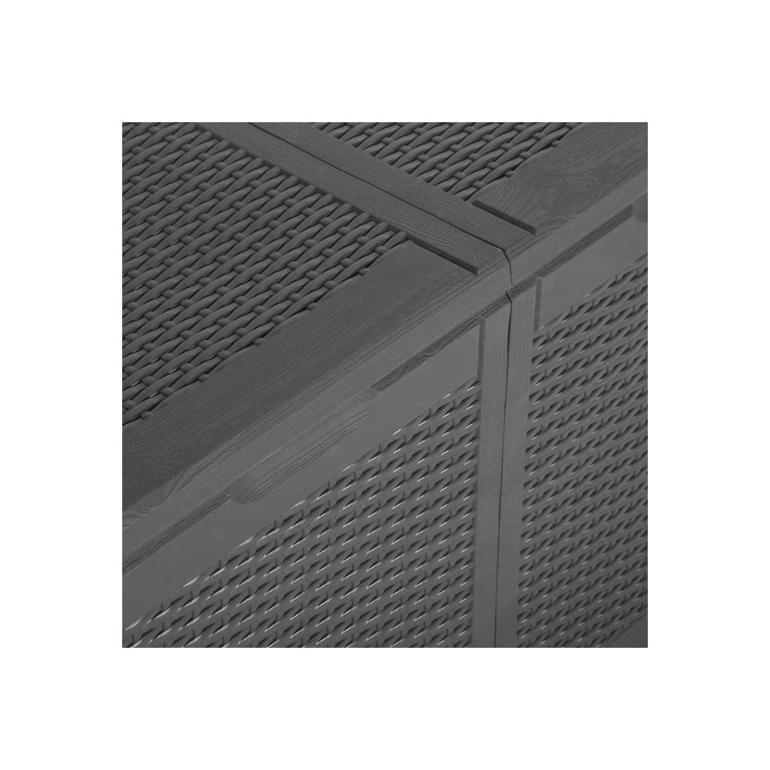 vidaXL Garden Storage Box 180L Black PP Rattan