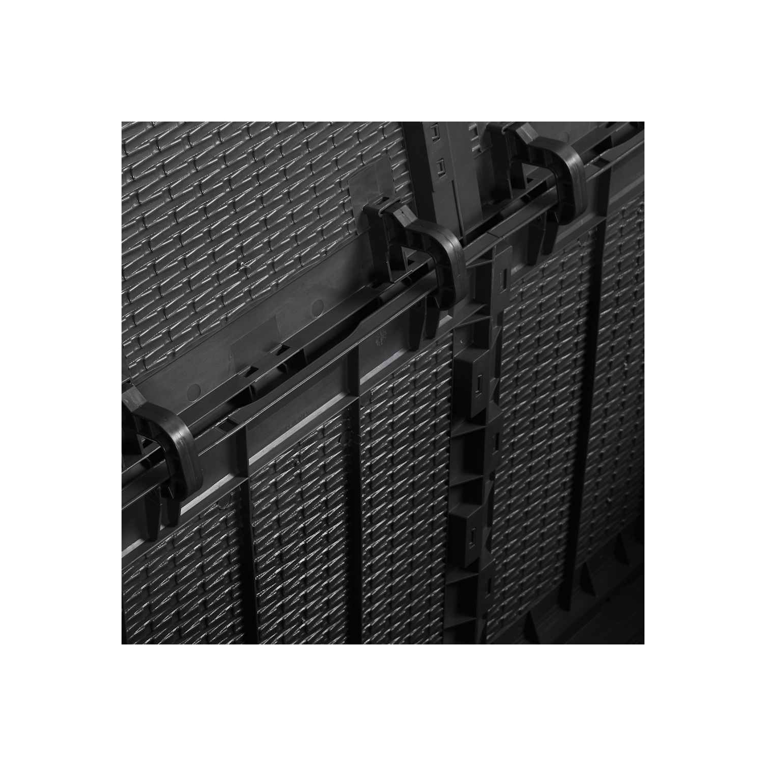 vidaXL Garden Storage Box 180L Black PP Rattan