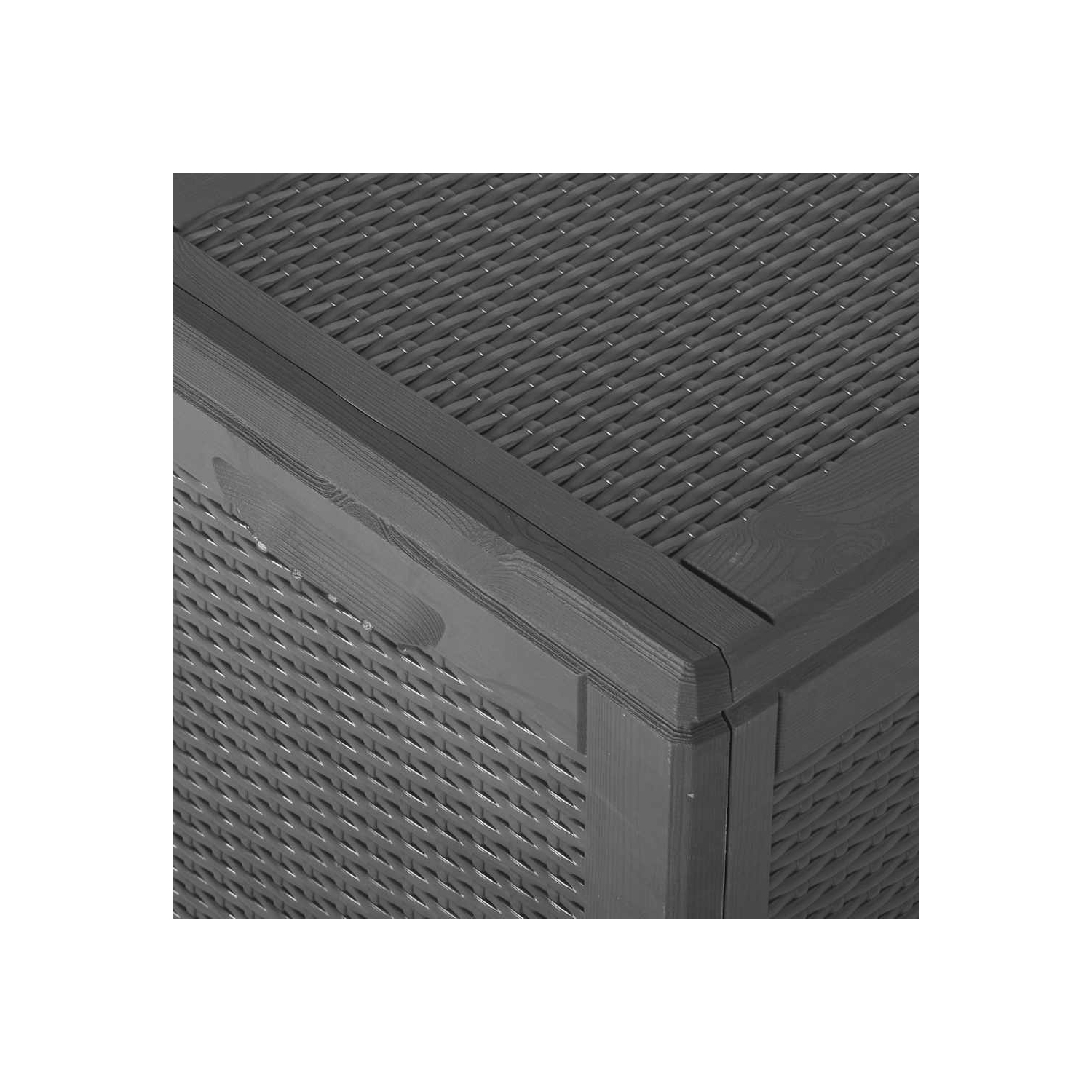 vidaXL Garden Storage Box 180L Black PP Rattan