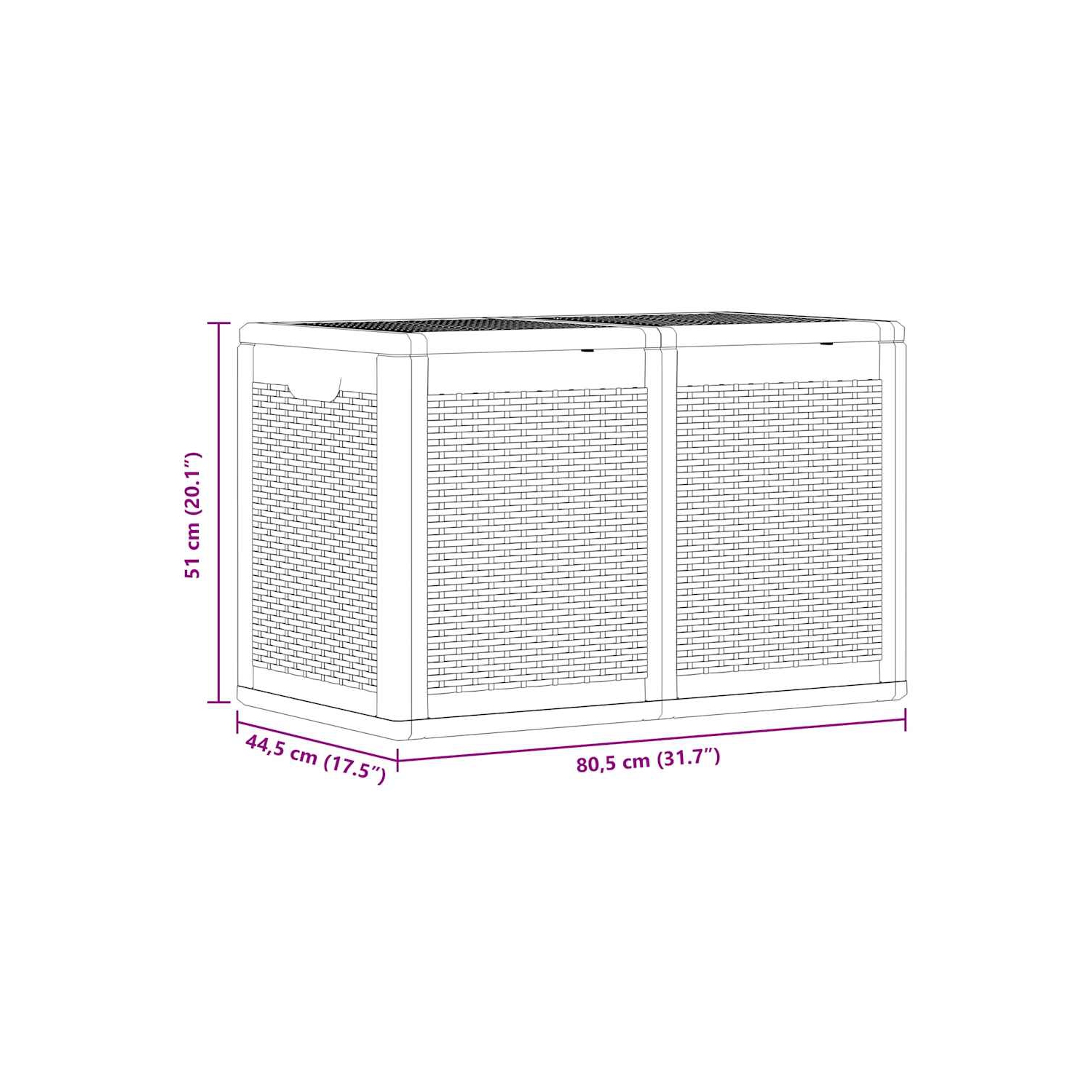 vidaXL Garden Storage Box 180L Black PP Rattan