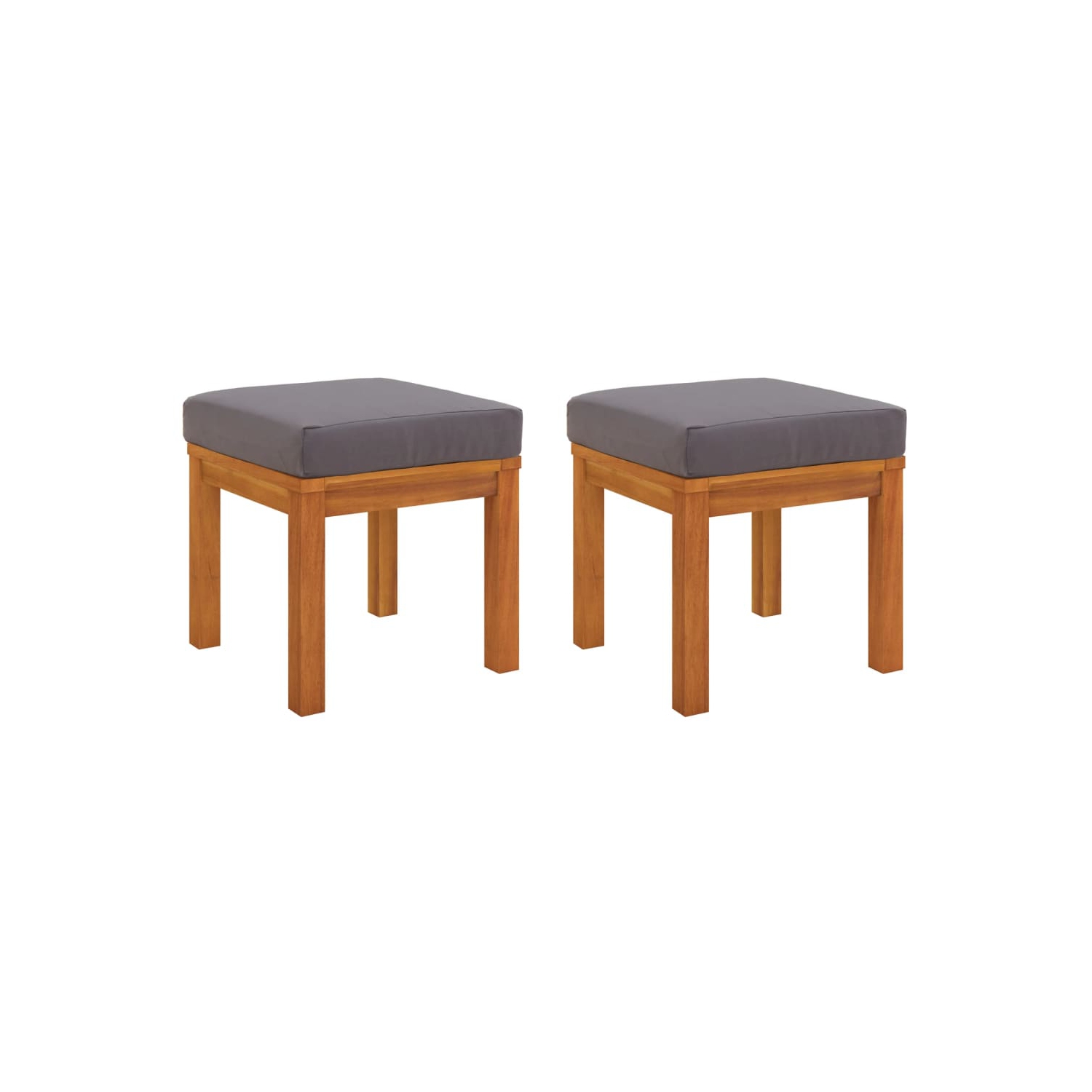vidaXL Garden Stools with Cushions 2 pcs 40x40x42 cm Solid Wood Acacia