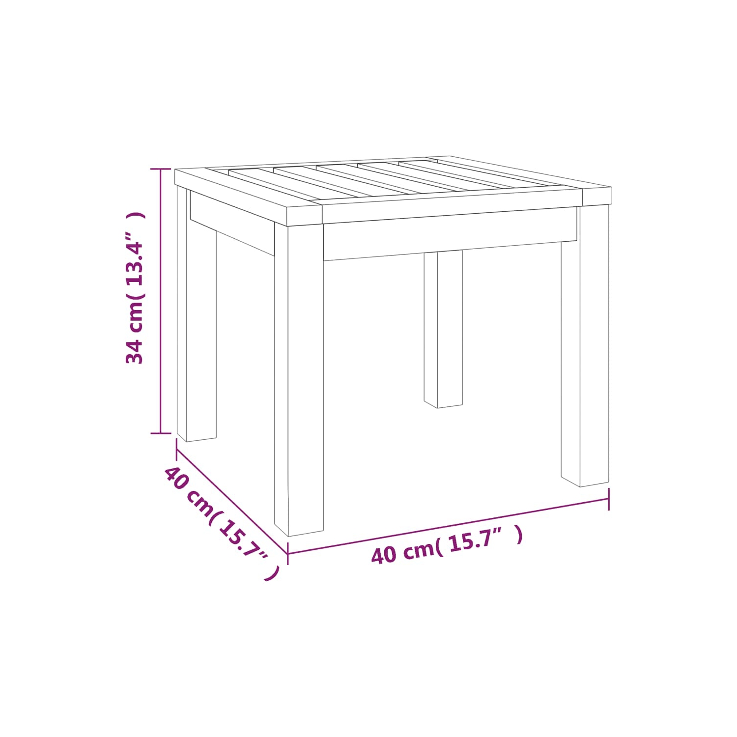 vidaXL Garden Stools with Cushions 2 pcs 40x40x42 cm Solid Wood Acacia
