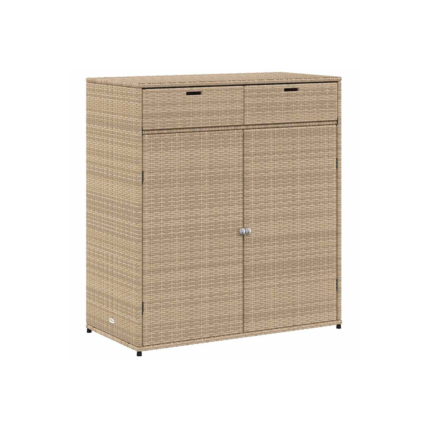 vidaXL Garden Storage Cabinet Beige 105x55x113 cm Poly Rattan