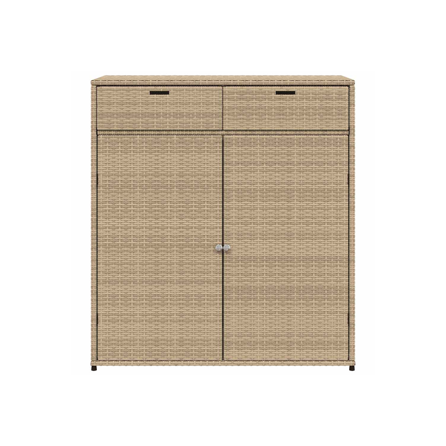 vidaXL Garden Storage Cabinet Beige 105x55x113 cm Poly Rattan