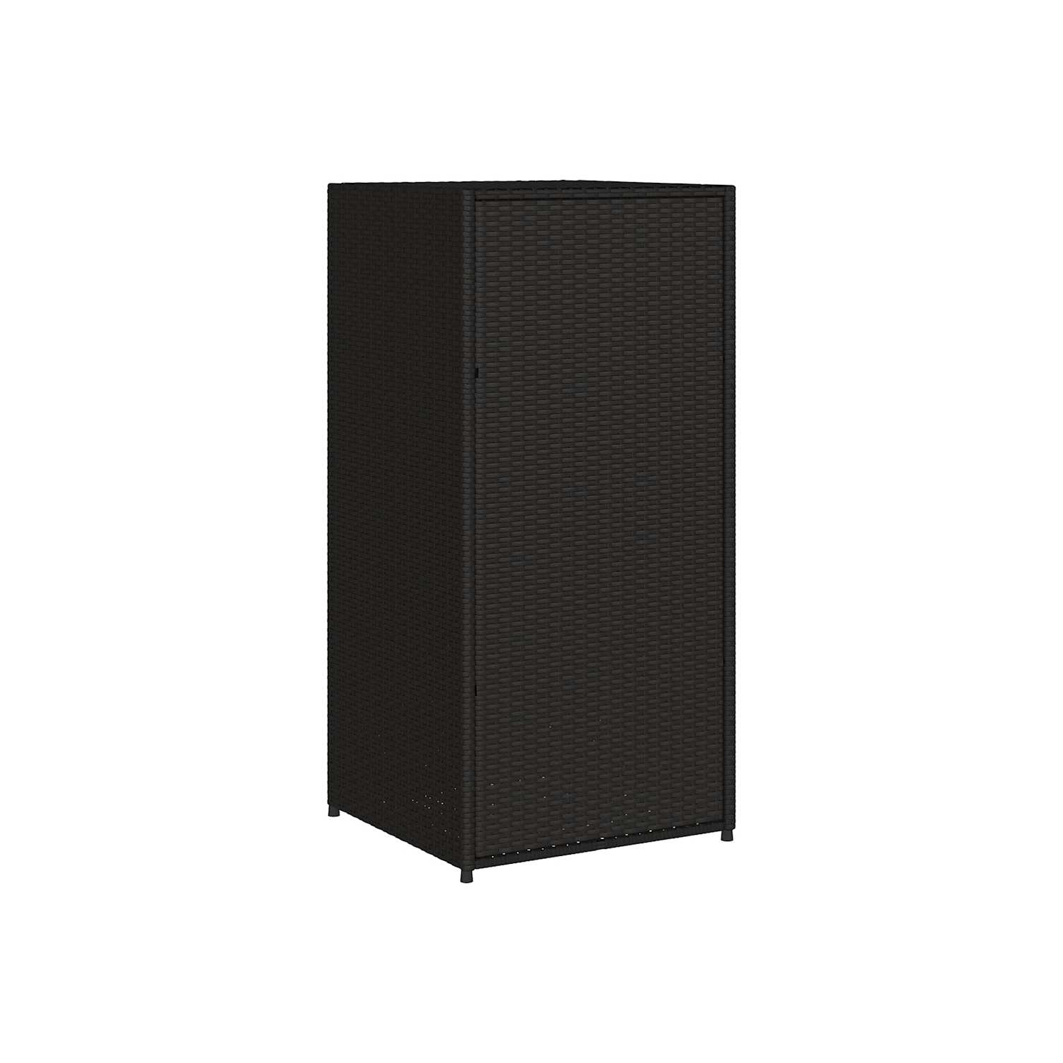 vidaXL Garden Storage Cabinet Black 55x55x111 cm Poly Rattan