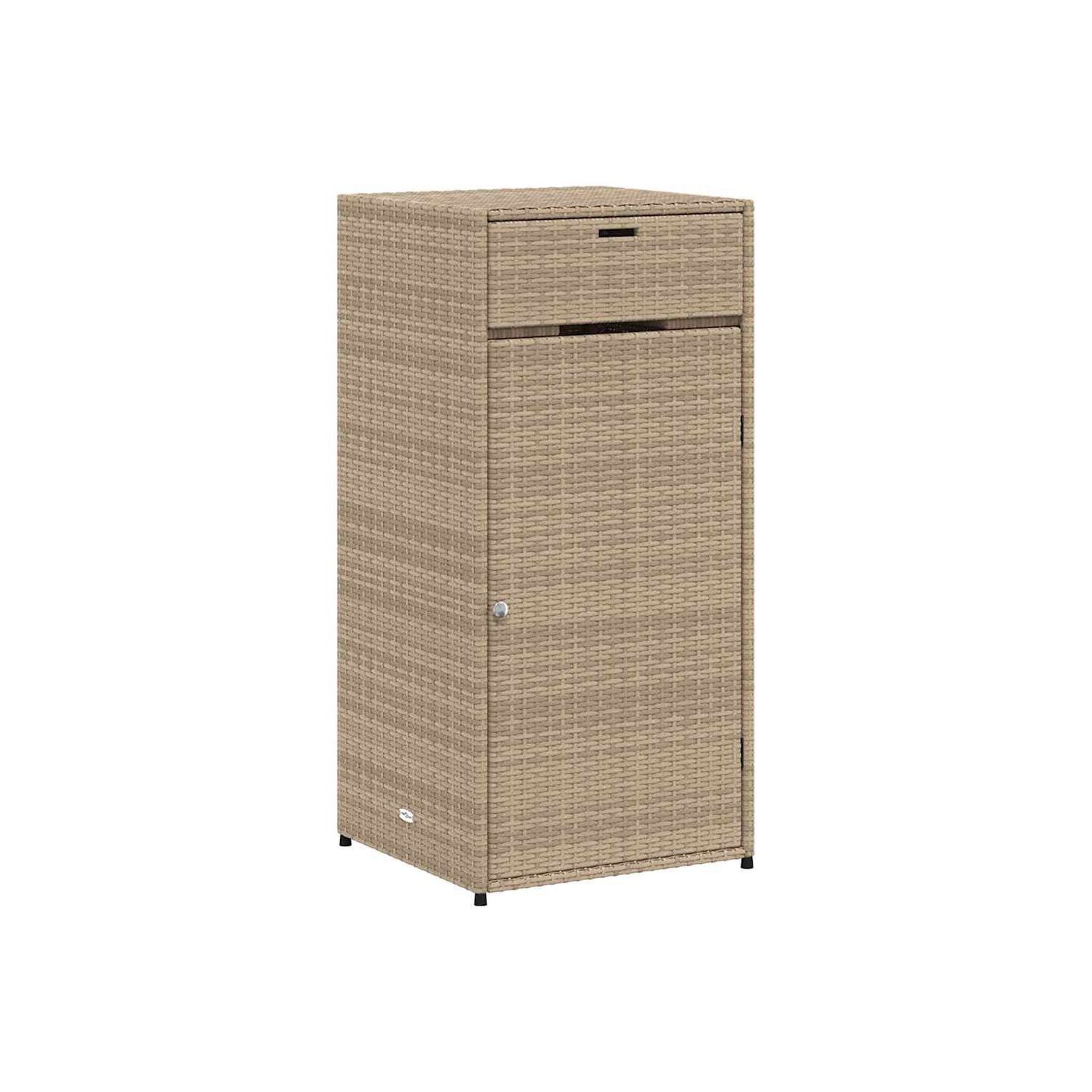 vidaXL Garden Storage Cabinet Beige 55x55x111 cm Poly Rattan
