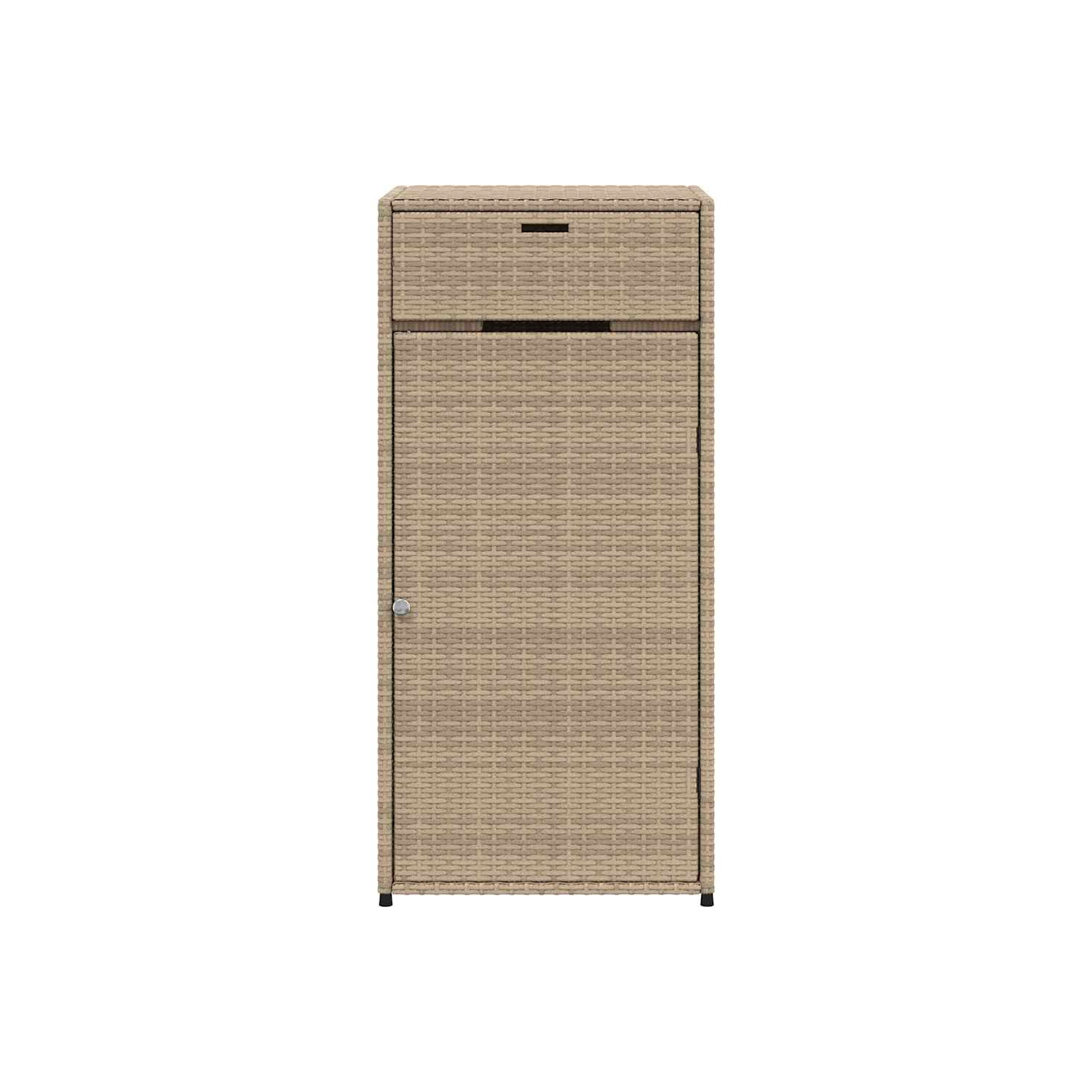 vidaXL Garden Storage Cabinet Beige 55x55x111 cm Poly Rattan