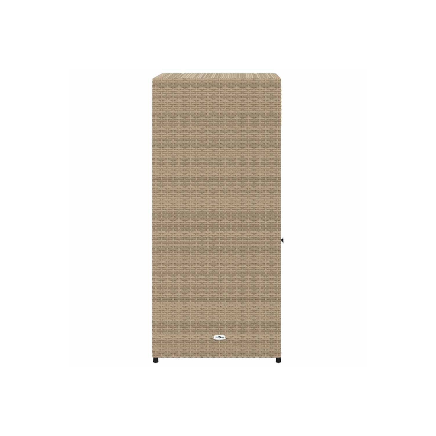 vidaXL Garden Storage Cabinet Beige 55x55x111 cm Poly Rattan
