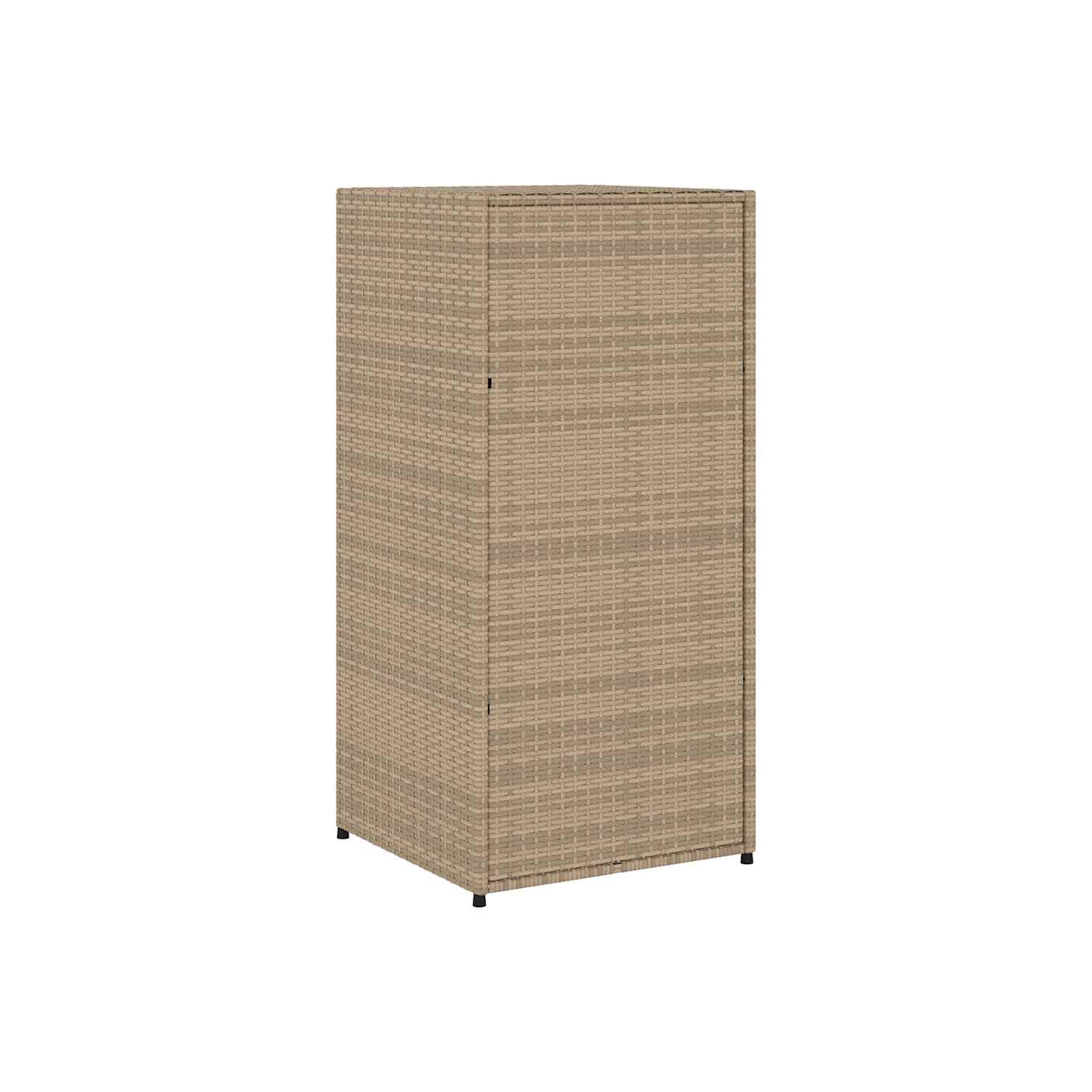 vidaXL Garden Storage Cabinet Beige 55x55x111 cm Poly Rattan