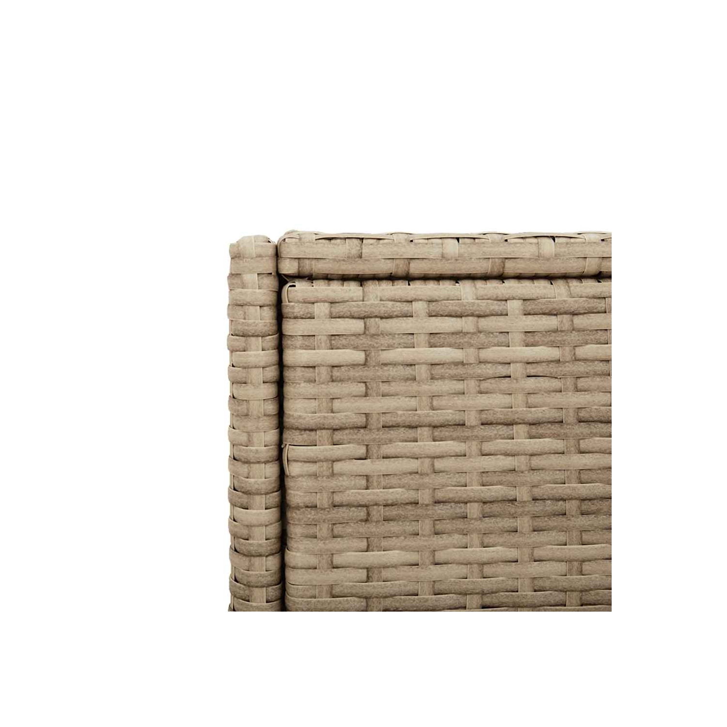 vidaXL Garden Storage Cabinet Beige 55x55x111 cm Poly Rattan