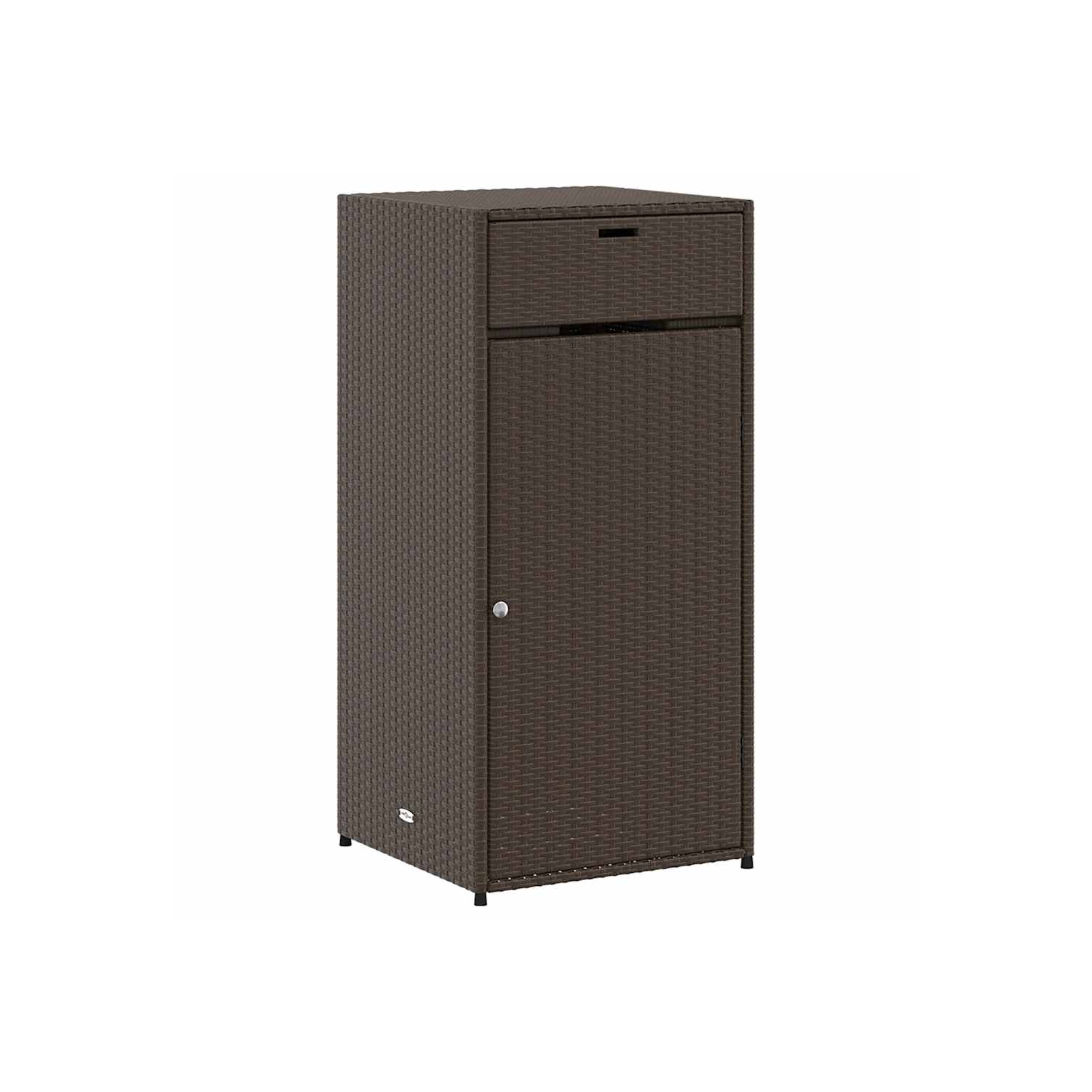 vidaXL Garden Storage Cabinet Brown 55x55x111 cm Poly Rattan