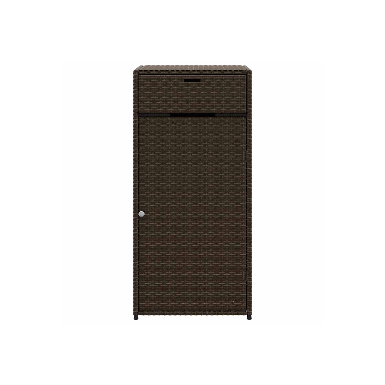 vidaXL Garden Storage Cabinet Brown 55x55x111 cm Poly Rattan