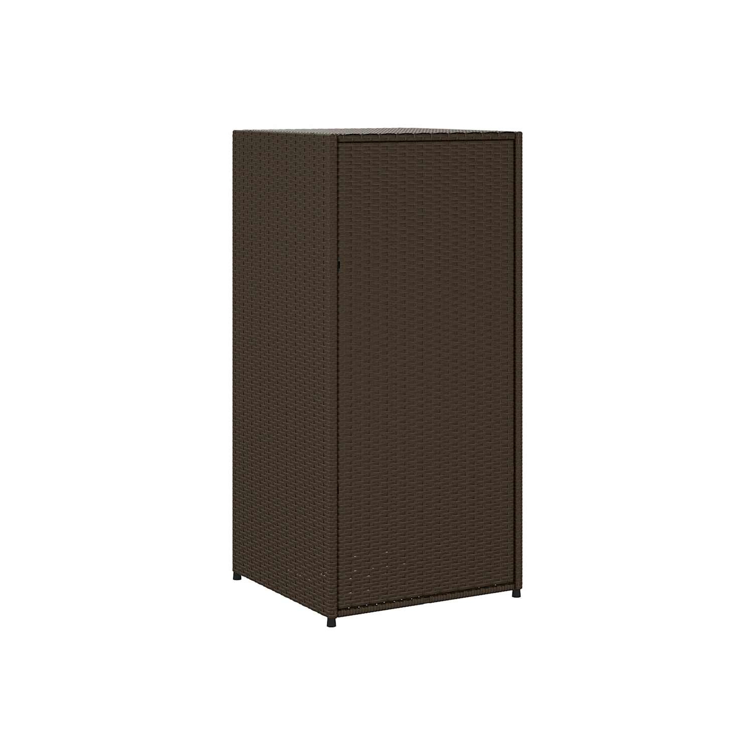 vidaXL Garden Storage Cabinet Brown 55x55x111 cm Poly Rattan