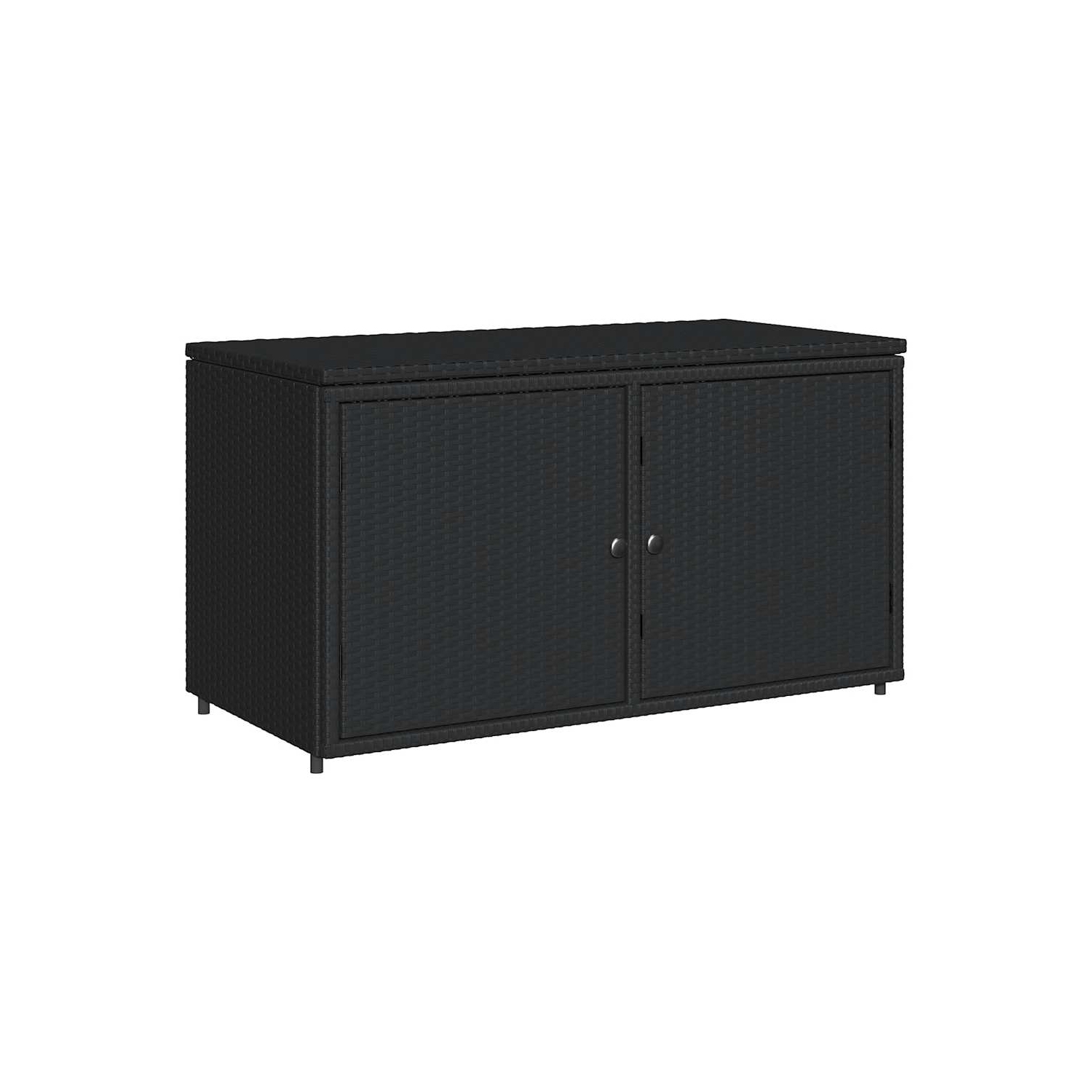 vidaXL Garden Storage Cabinet Black 110x55x60.5 cm Poly Rattan