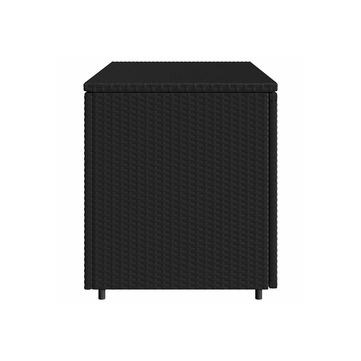 vidaXL Garden Storage Cabinet Black 110x55x60.5 cm Poly Rattan