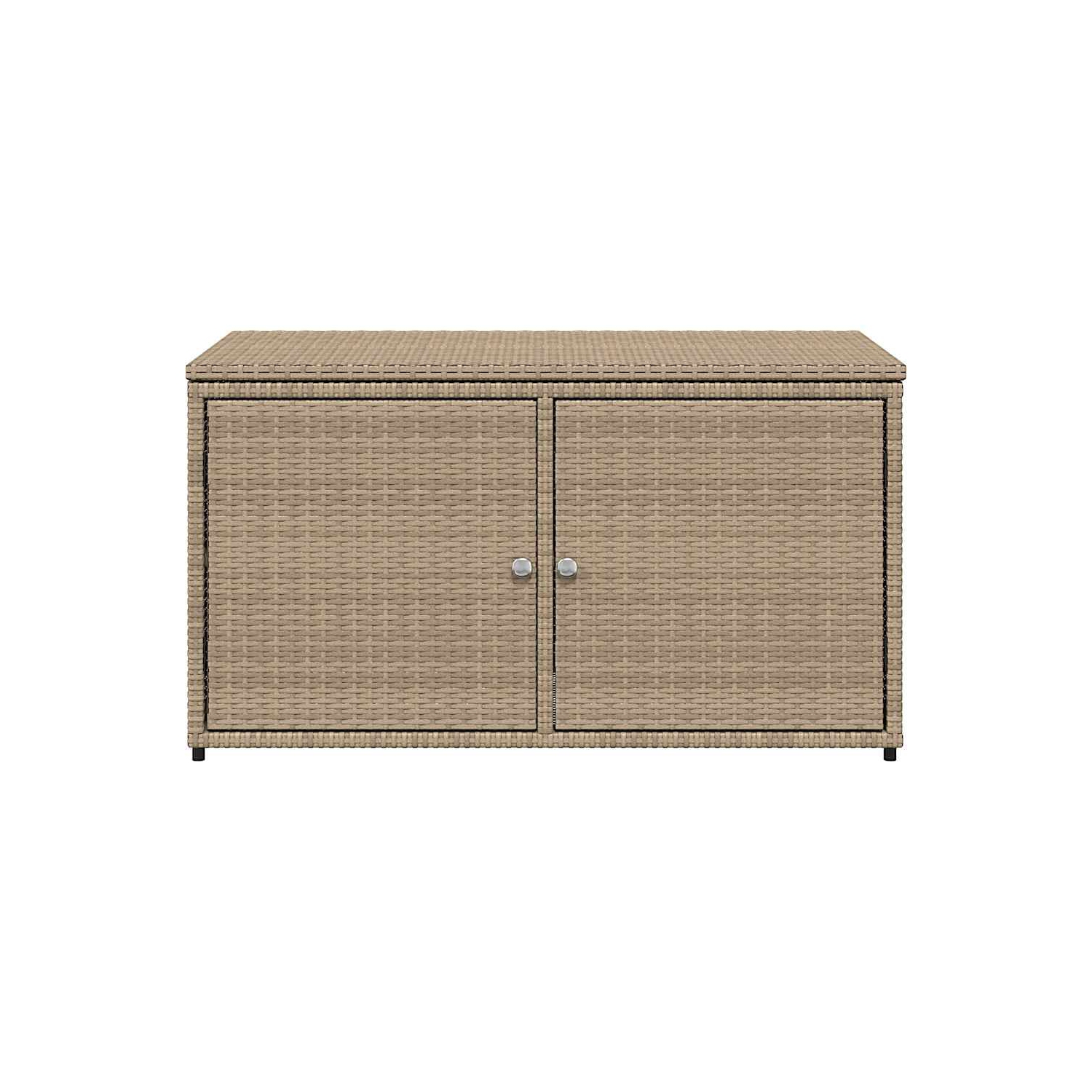 vidaXL Garden Storage Cabinet Beige 110x55x60.5 cm Poly Rattan