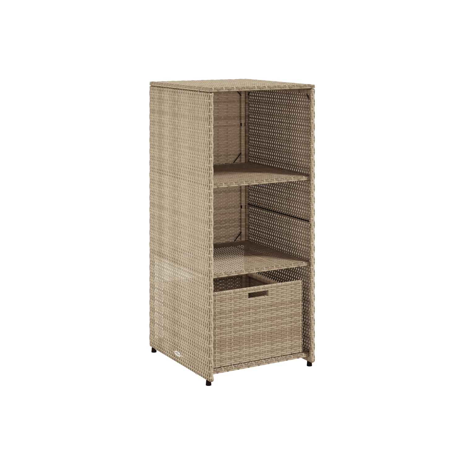 vidaXL Garden Storage Cabinet Beige 50x55x115 cm Poly Rattan