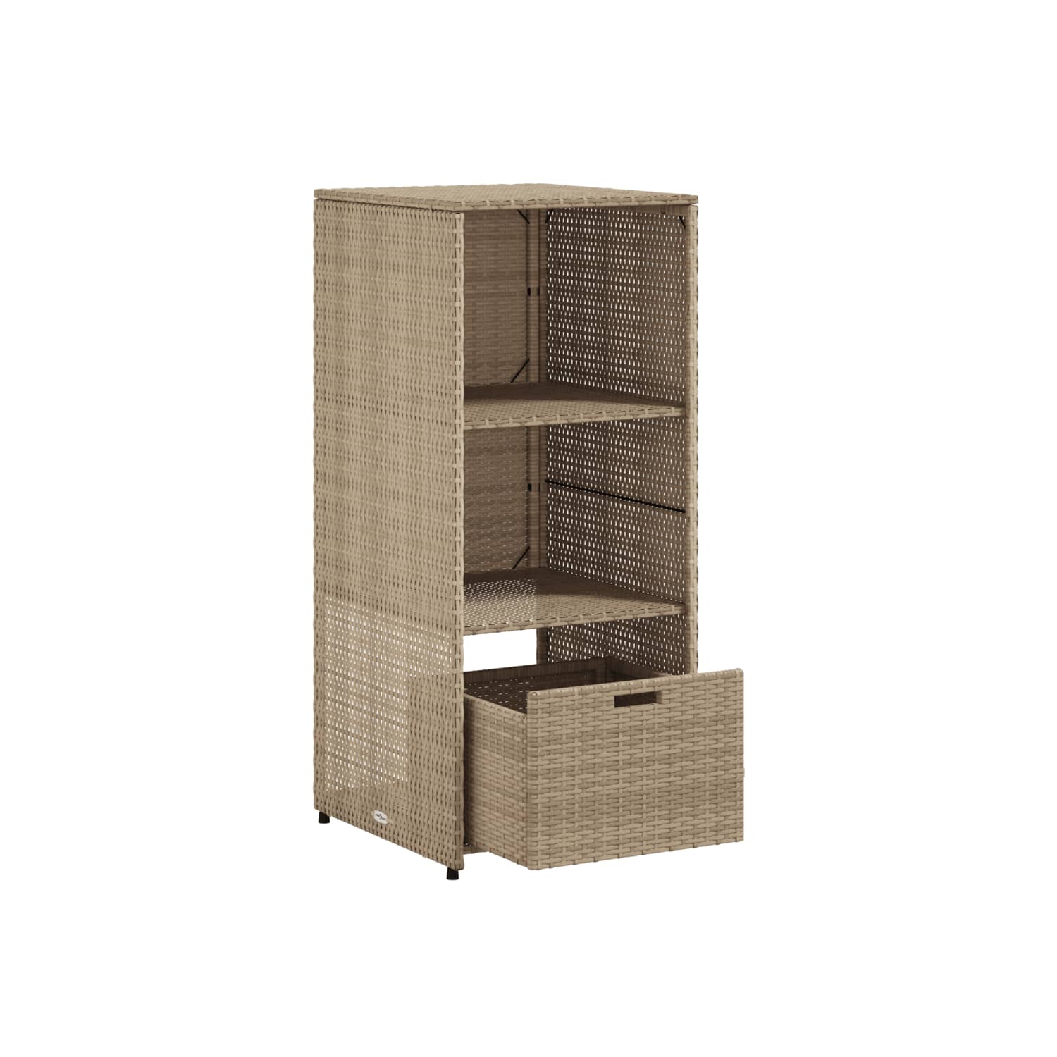 vidaXL Garden Storage Cabinet Beige 50x55x115 cm Poly Rattan
