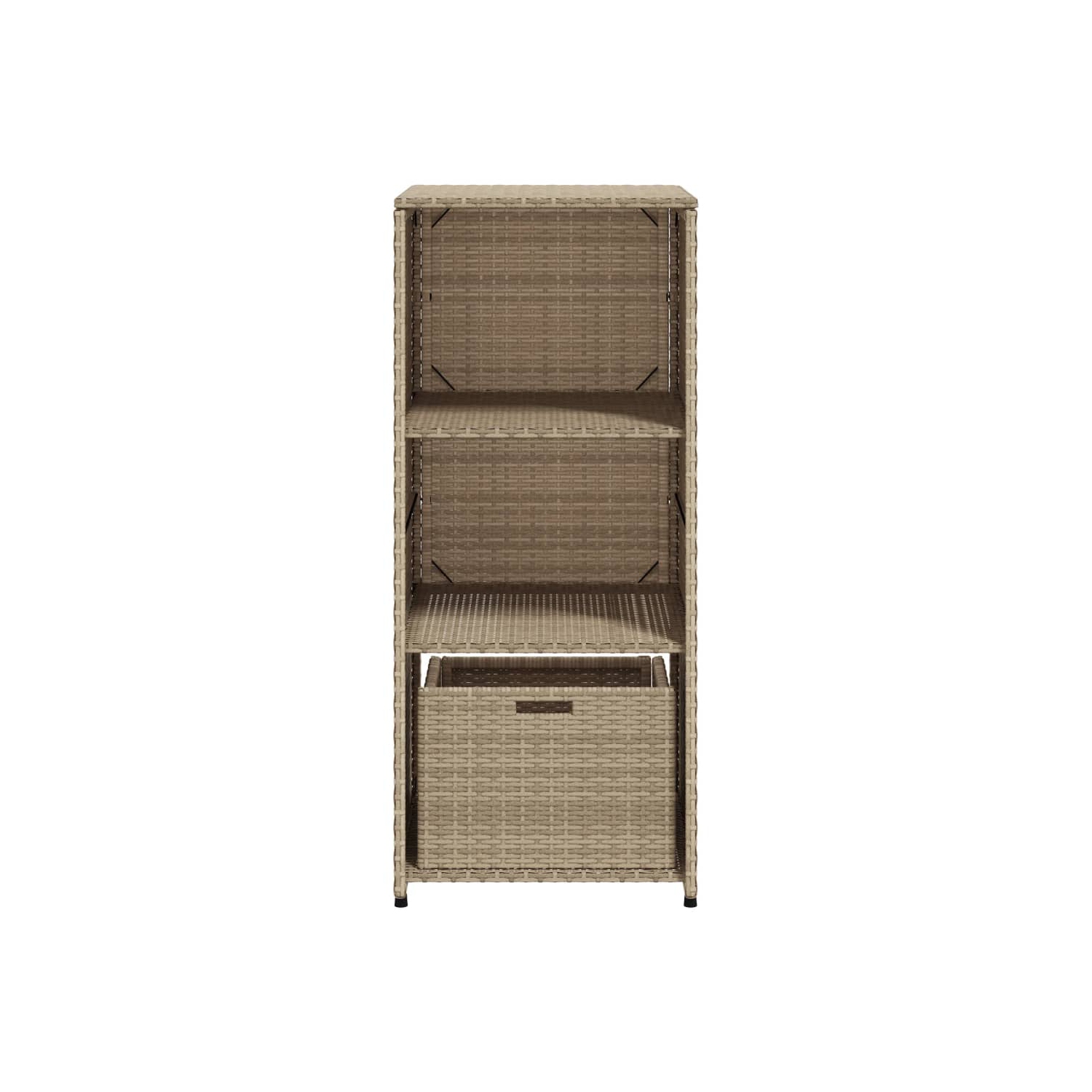 vidaXL Garden Storage Cabinet Beige 50x55x115 cm Poly Rattan