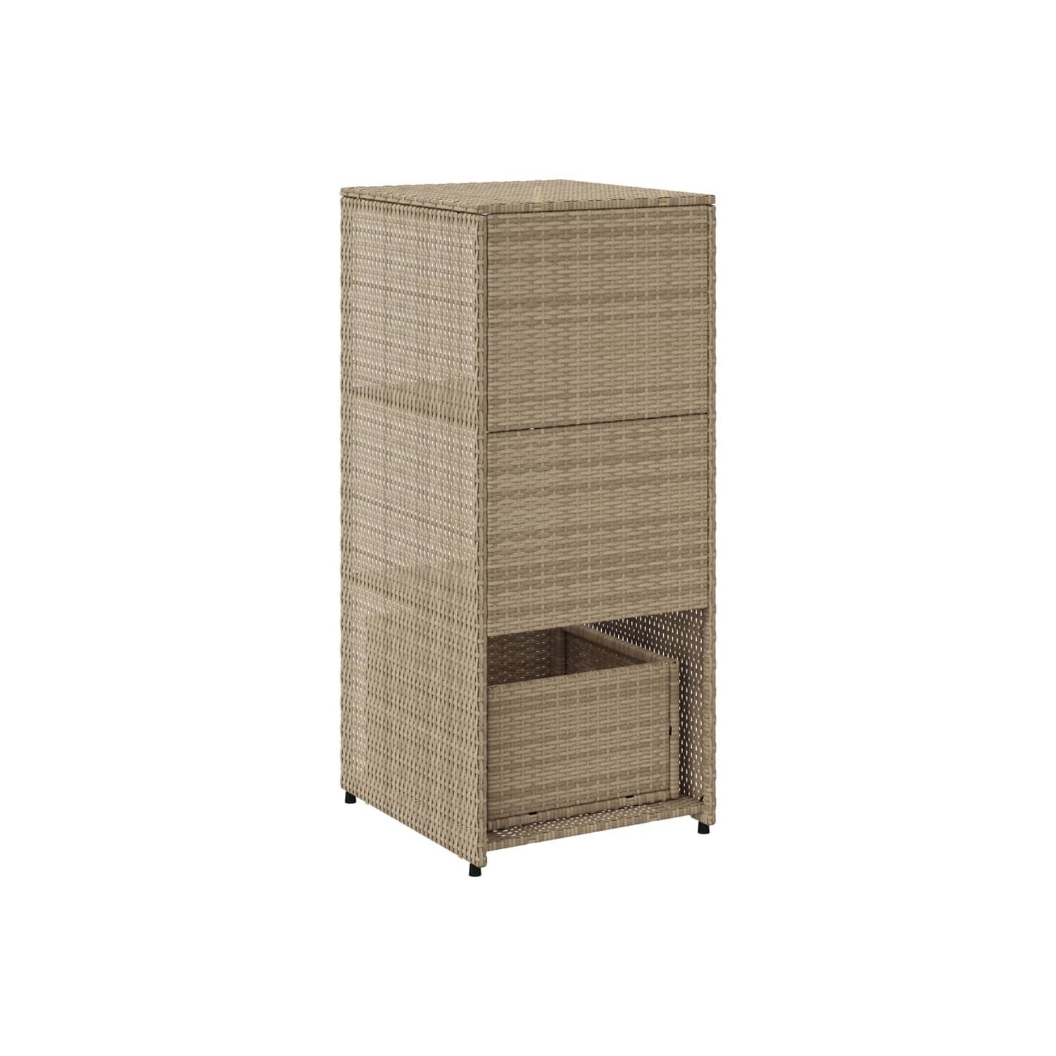 vidaXL Garden Storage Cabinet Beige 50x55x115 cm Poly Rattan