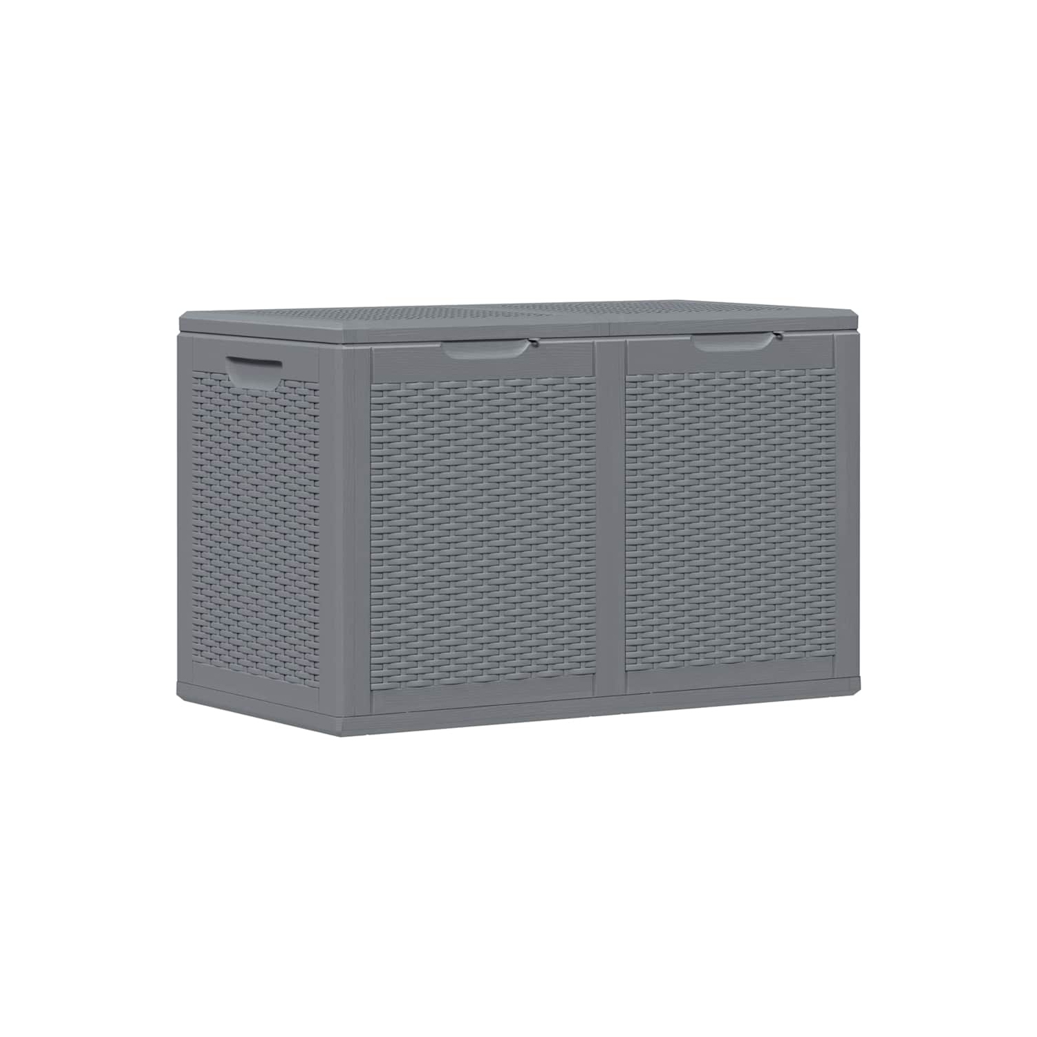 vidaXL Garden Storage Box Grey PP Rattan 180 L