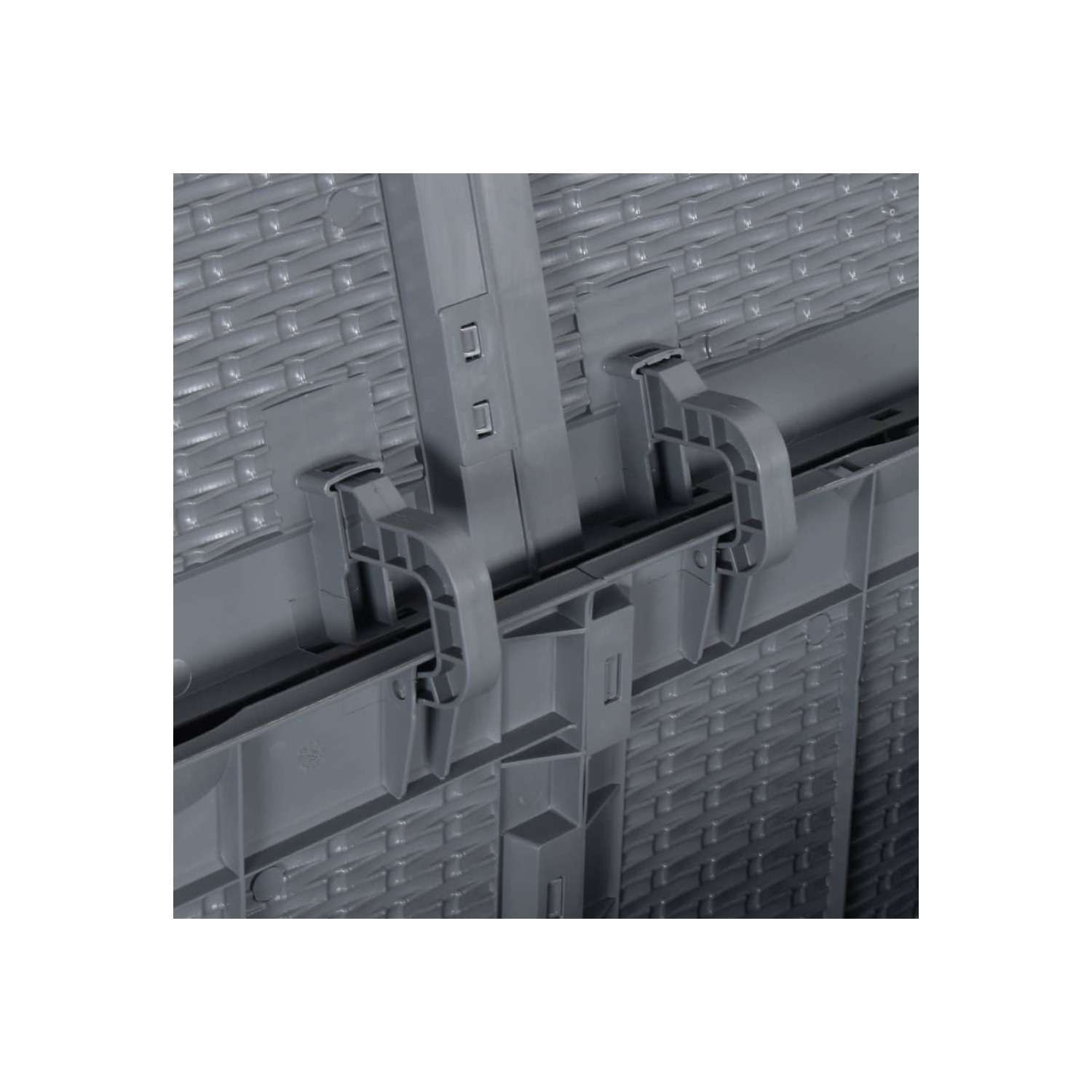 vidaXL Garden Storage Box Grey PP Rattan 180 L