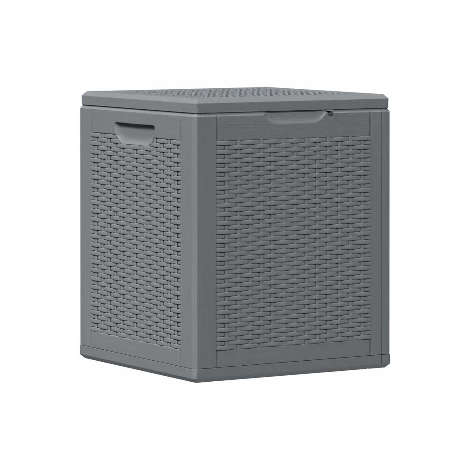 vidaXL Garden Storage Box Grey PP Rattan 90 L