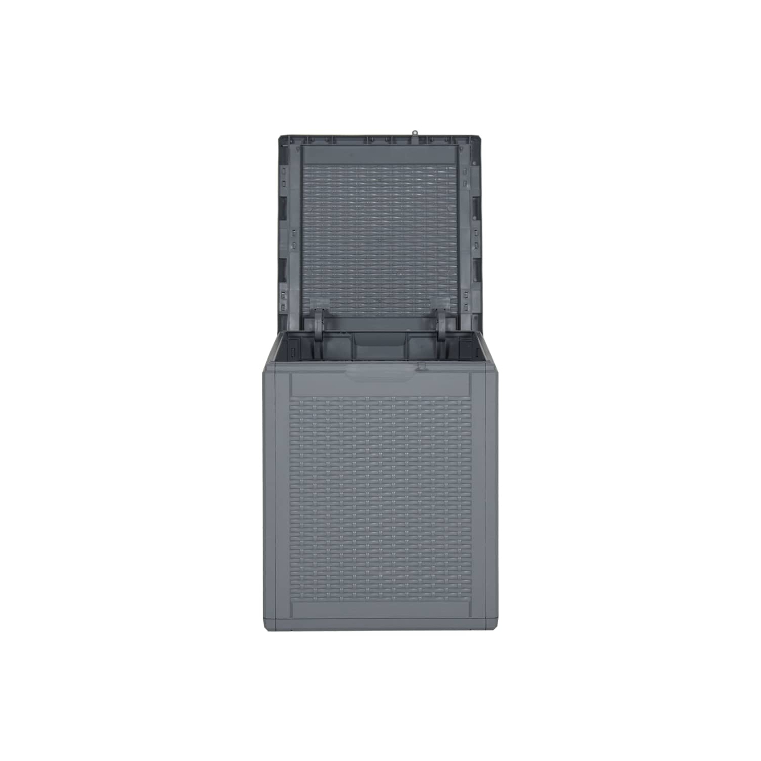 vidaXL Garden Storage Box Grey PP Rattan 90 L