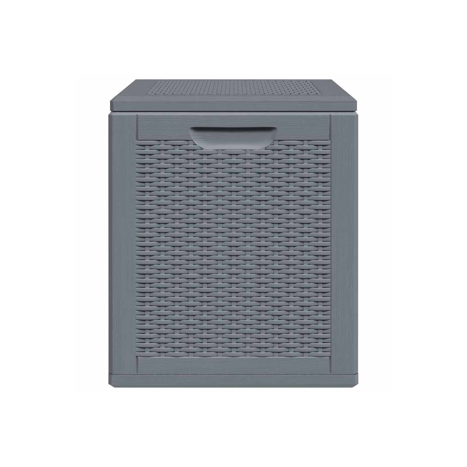 vidaXL Garden Storage Box Grey PP Rattan 90 L