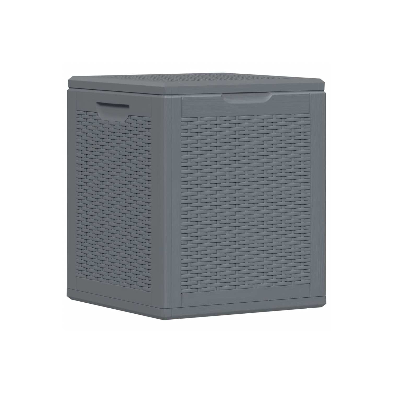 vidaXL Garden Storage Box Grey PP Rattan 90 L