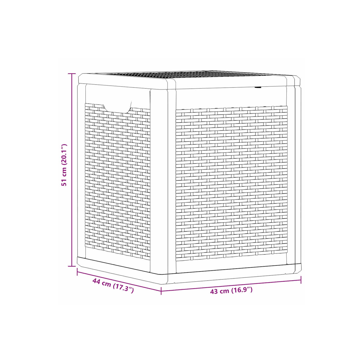 vidaXL Garden Storage Box Grey PP Rattan 90 L