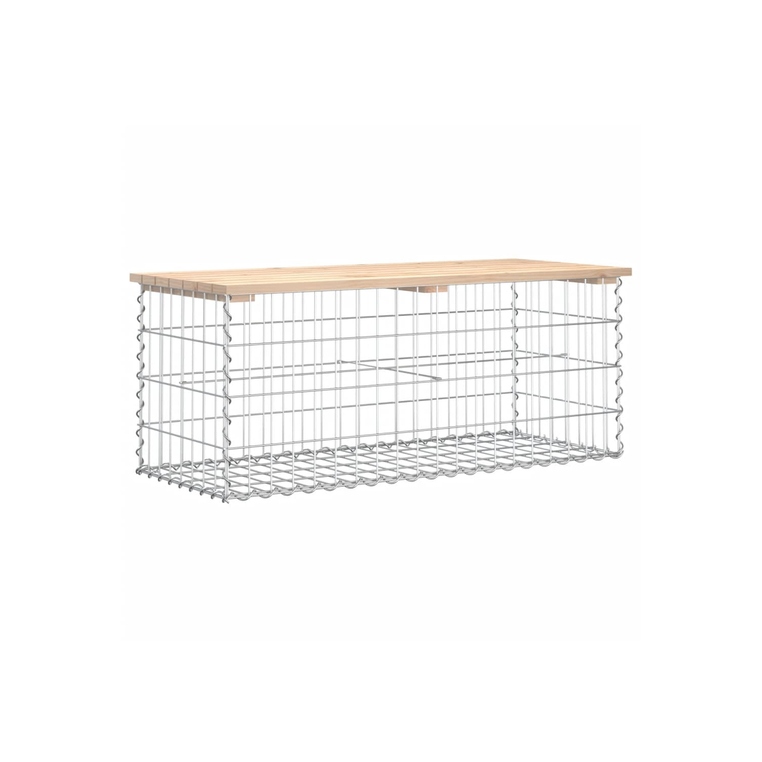 vidaXL Garden Bench Gabion Design 103x44x42 cm Solid Wood Pine