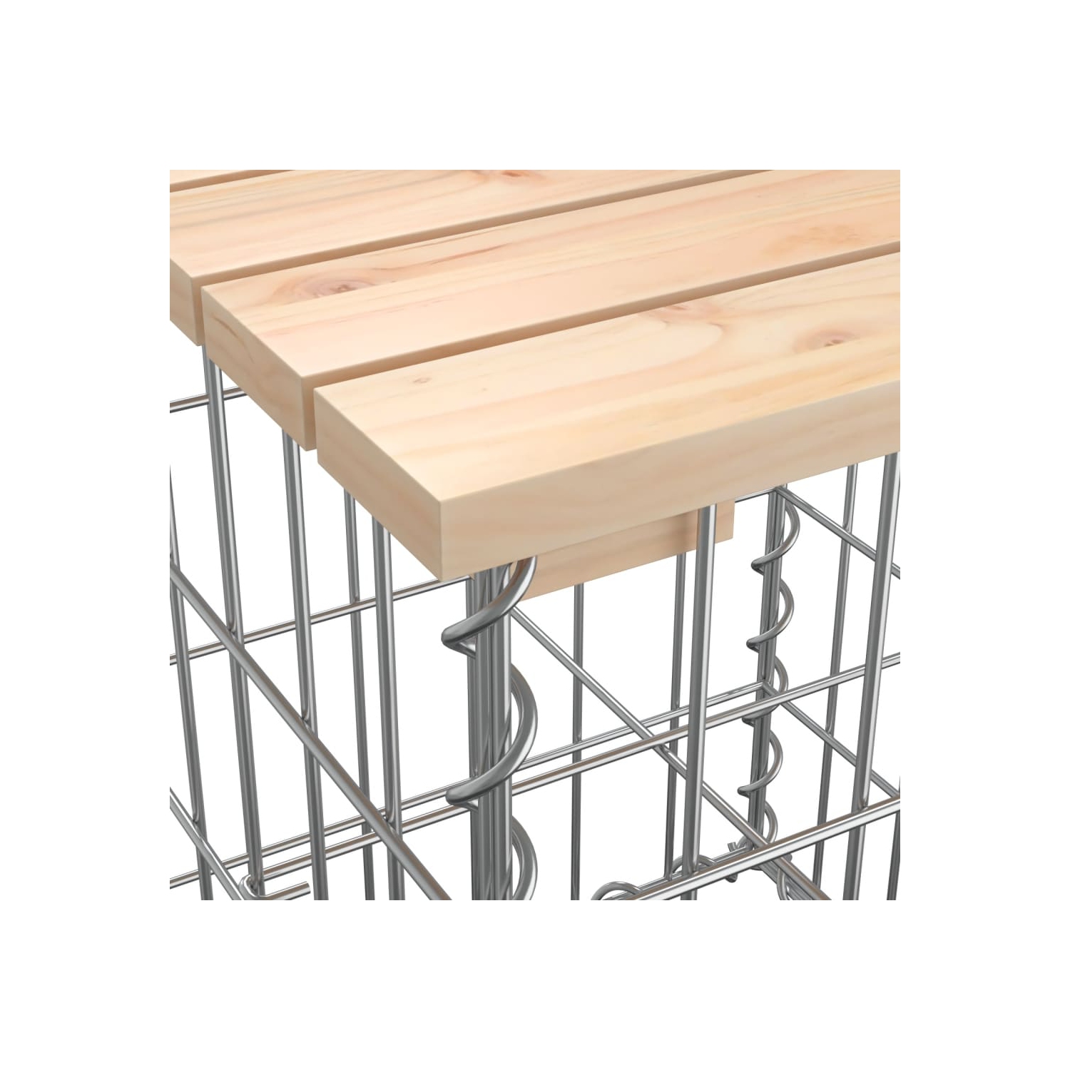 vidaXL Garden Bench Gabion Design 103x44x42 cm Solid Wood Pine