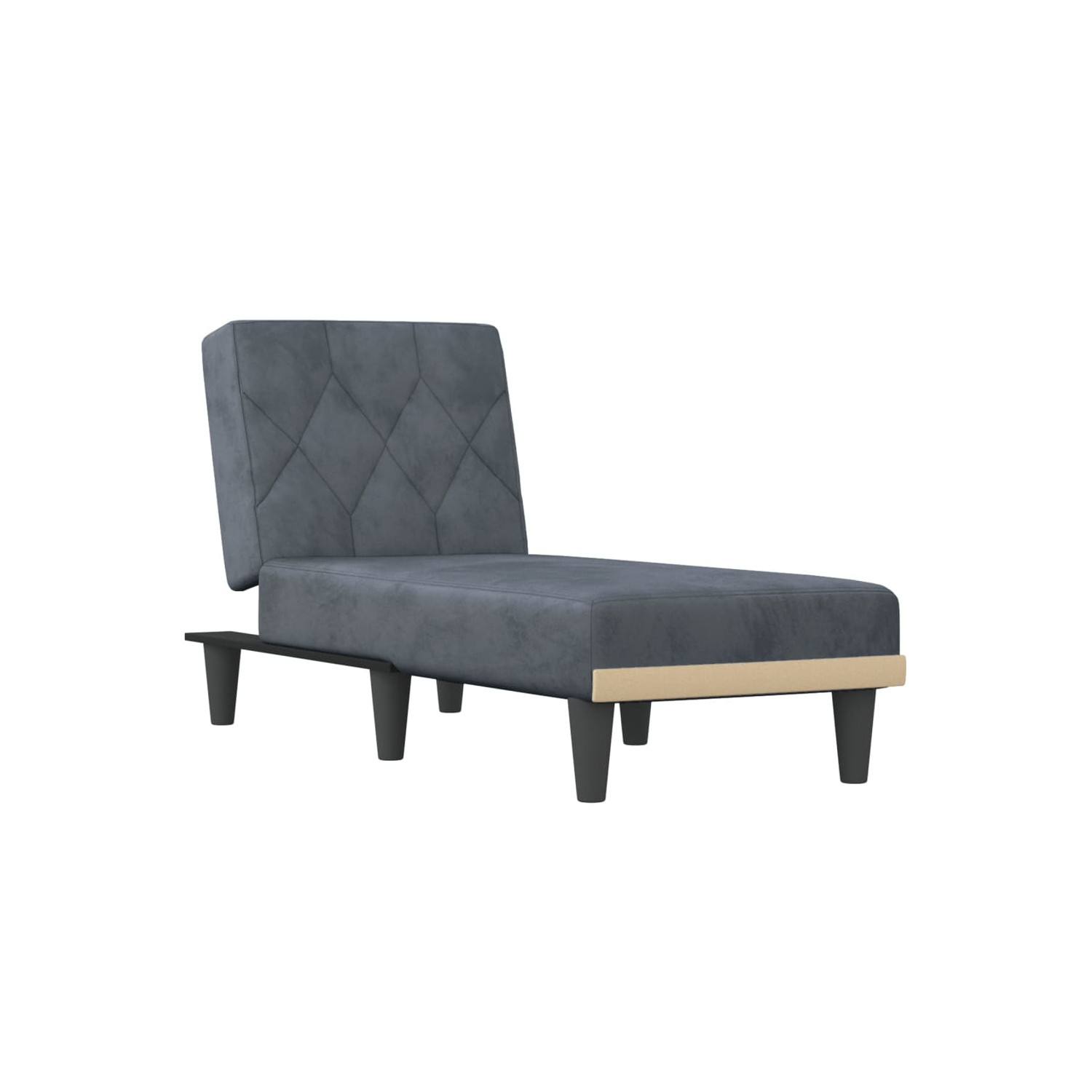 vidaXL Chaise Longue Dark Grey Velvet