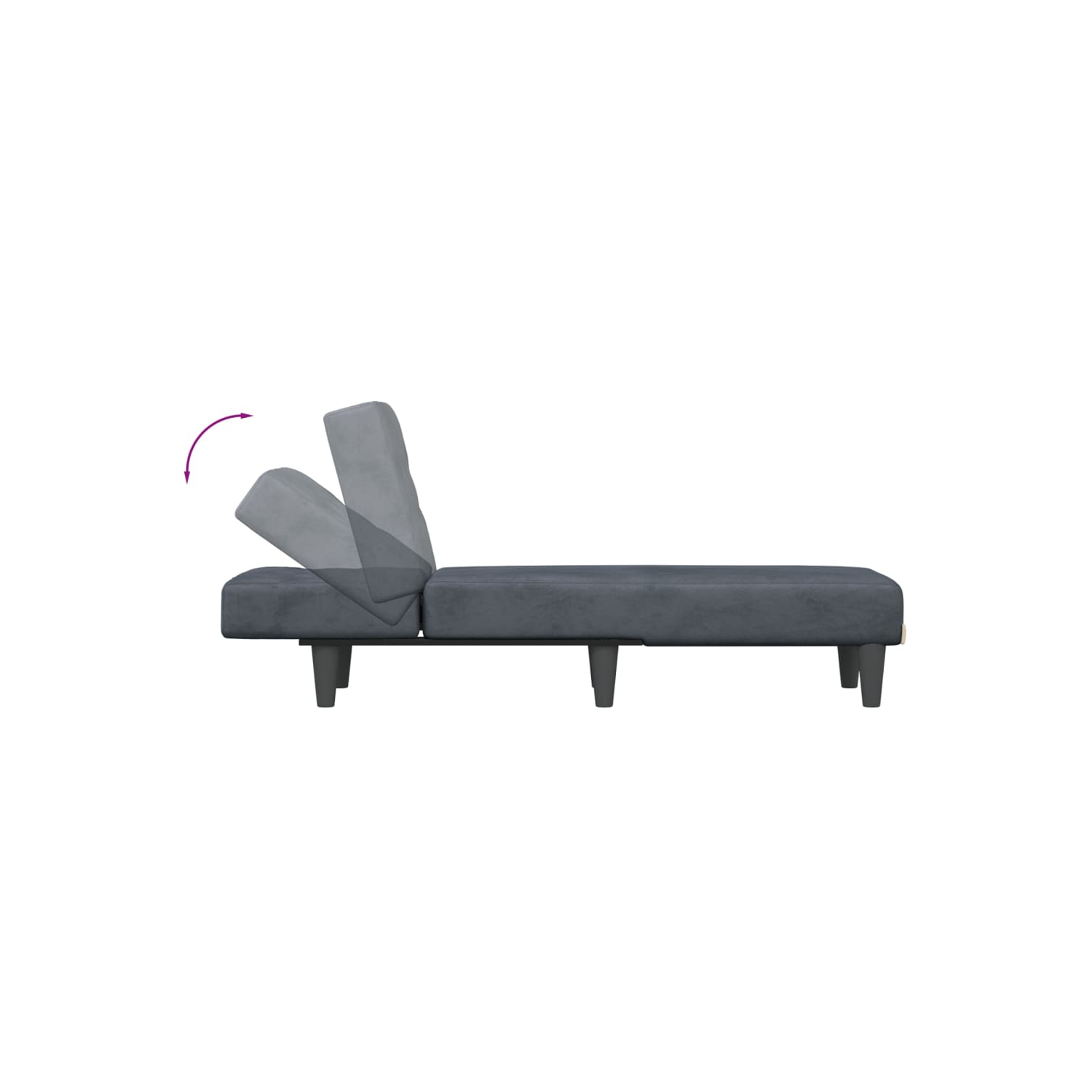 vidaXL Chaise Longue Dark Grey Velvet