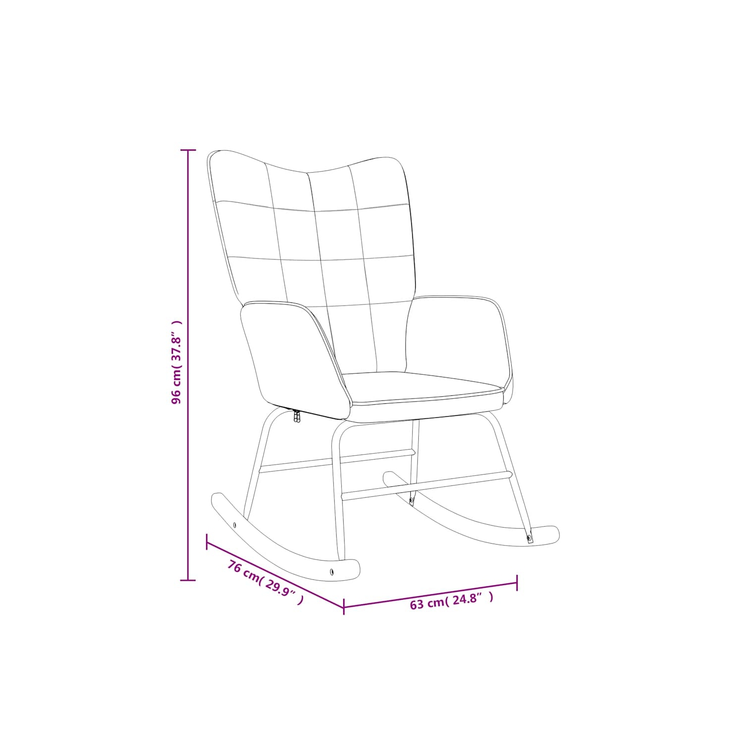 vidaXL Rocking Chair Cream Fabric