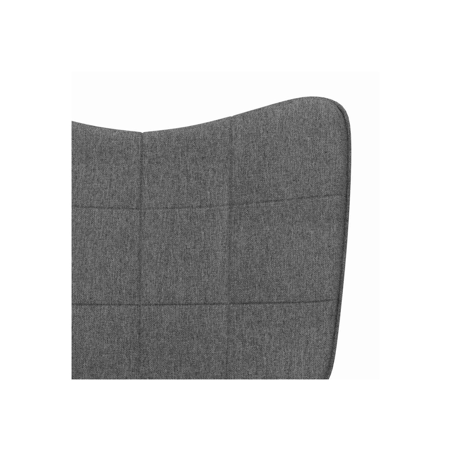 Chaise berçante VidaXL avec tabouret en tissu gris foncé