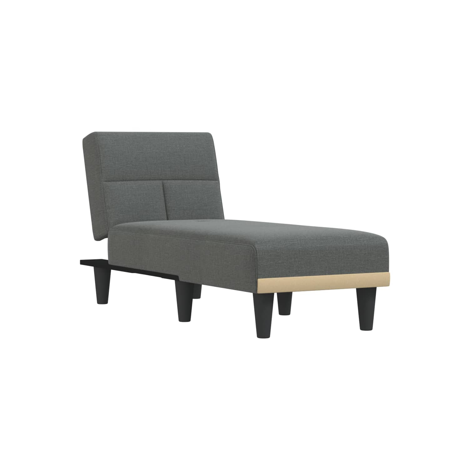 vidaXL Chaise Longue Dark Grey Fabric