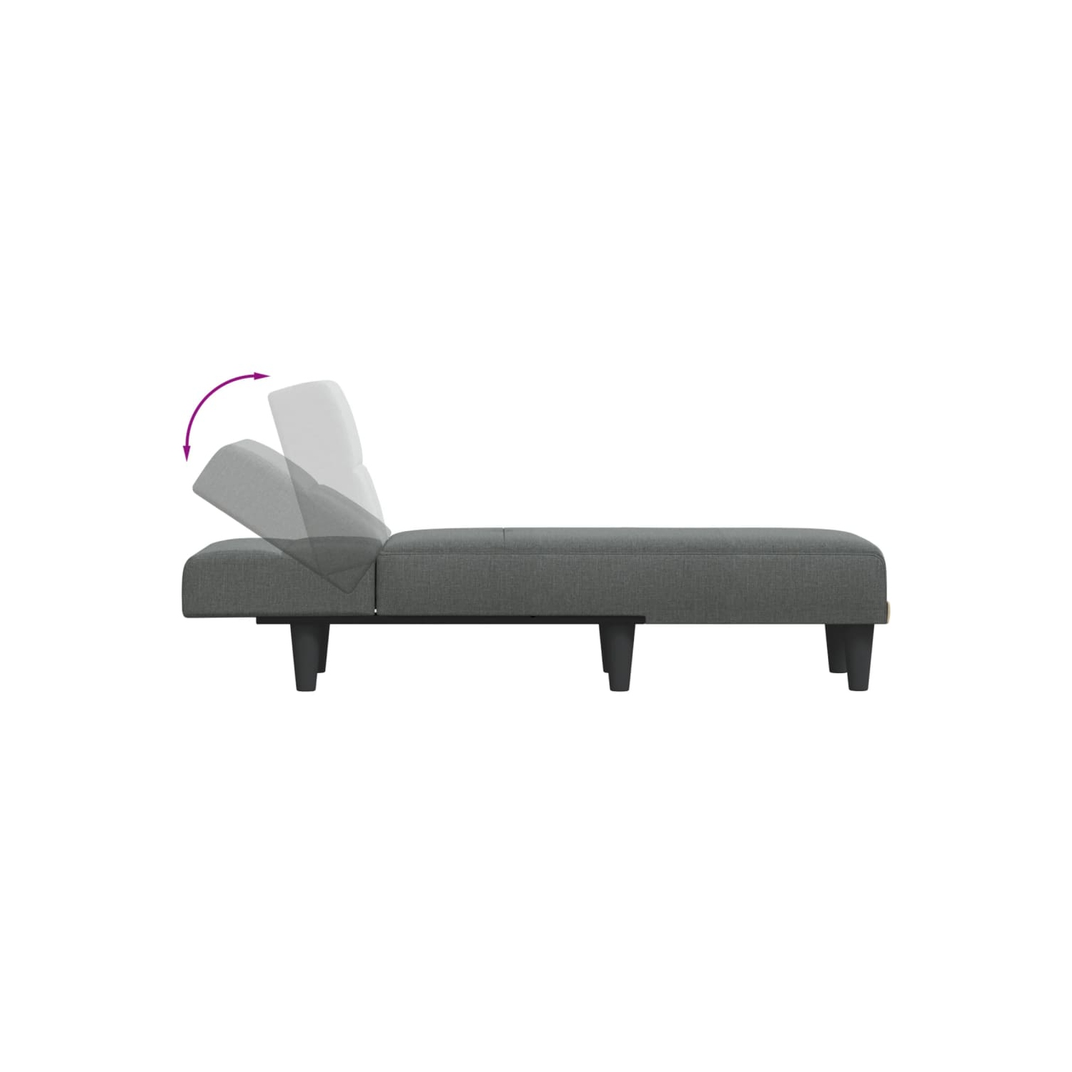 vidaXL Chaise Longue Dark Grey Fabric