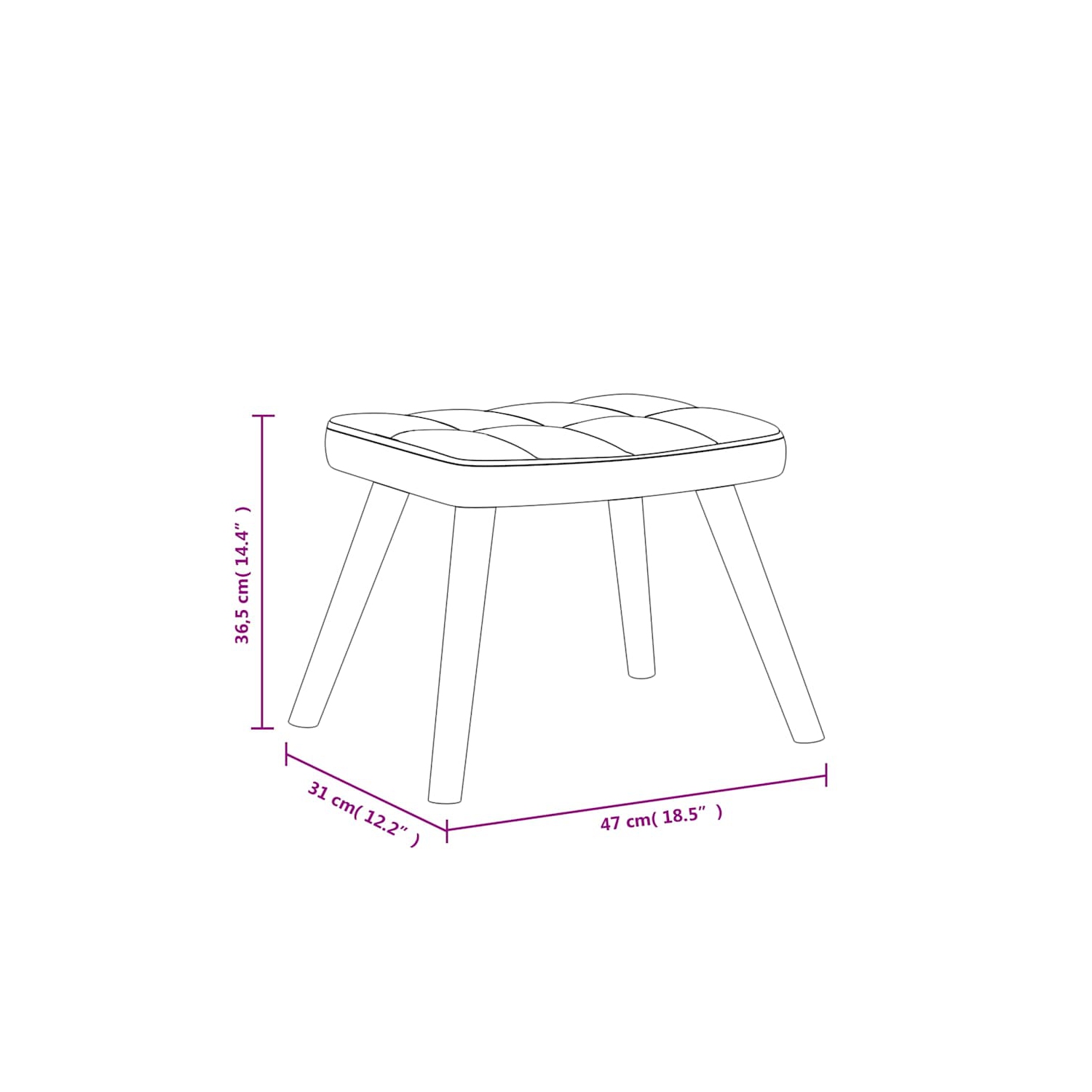 vidaXL Rocking Chair with a Stool Light Grey Fabric