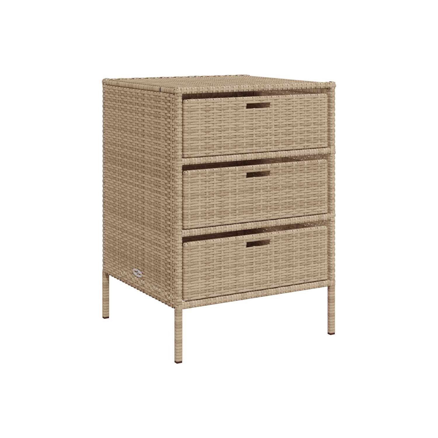 vidaXL Garden Storage Cabinet Beige 55x59x80 cm Poly Rattan