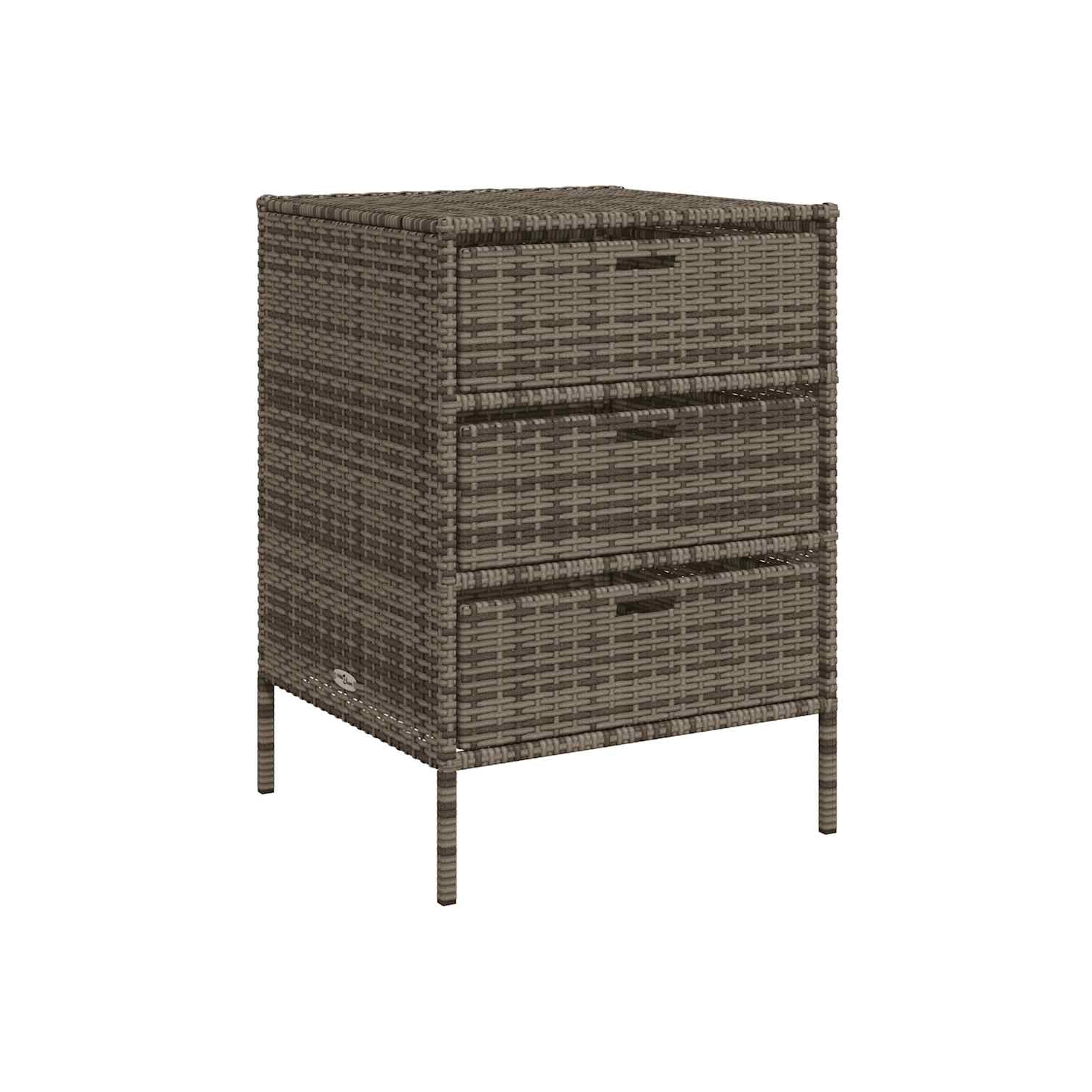 vidaXL Garden Storage Cabinet Grey 55x59x80 cm Poly Rattan