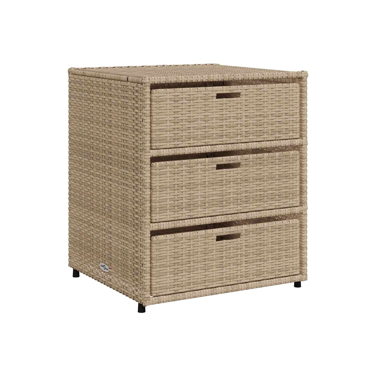 vidaXL Garden Storage Cabinet Beige 55x59x69 cm Poly Rattan