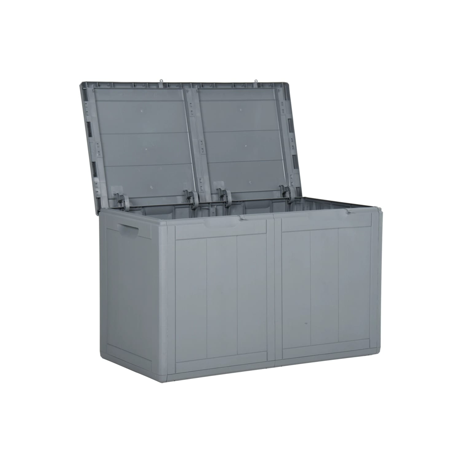 vidaXL Garden Storage Box 180L Grey PP Wood Look